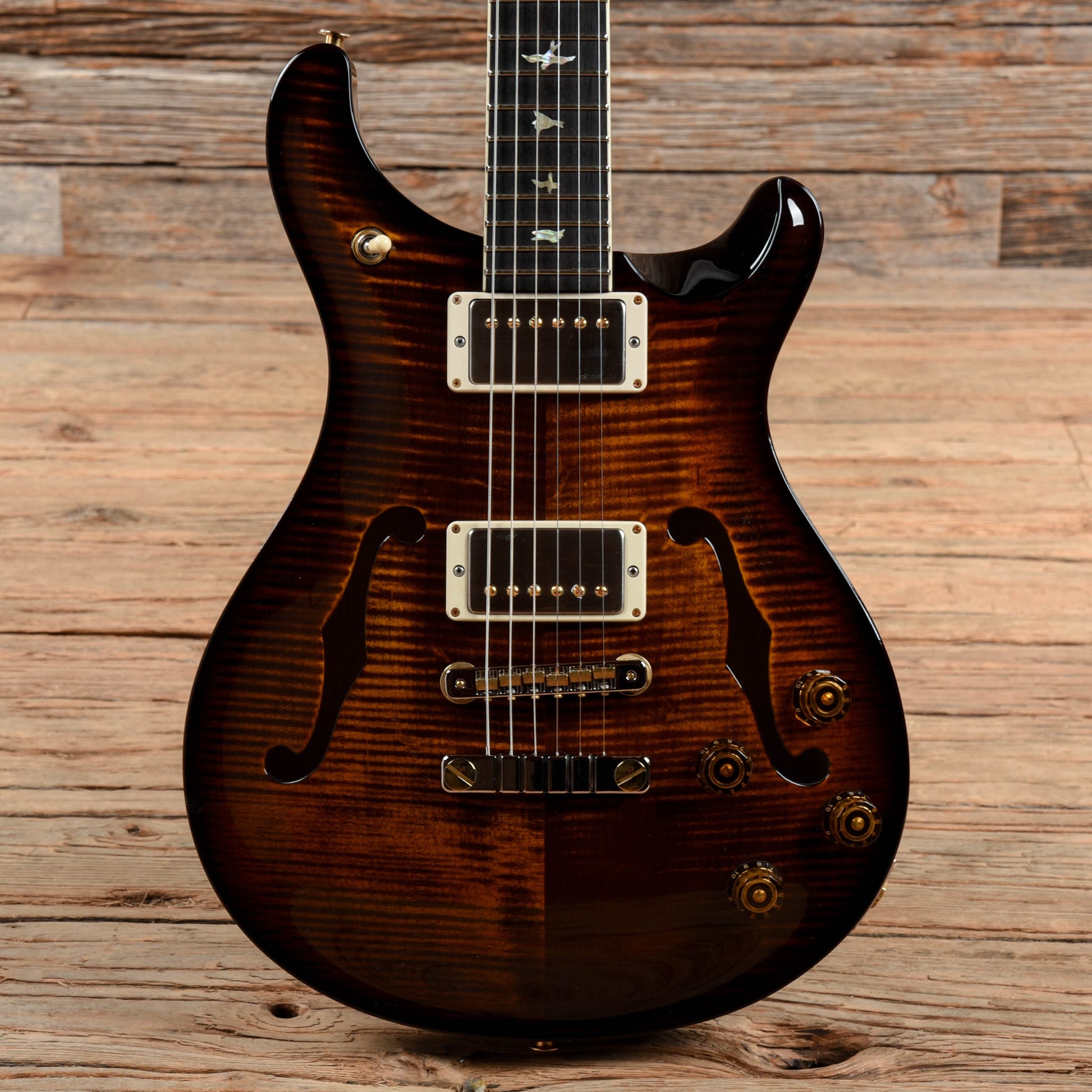 PRS McCarty 594 Hollowbody II 10 Top Black Gold Burst 2021 Electric Guitars / Hollow Body