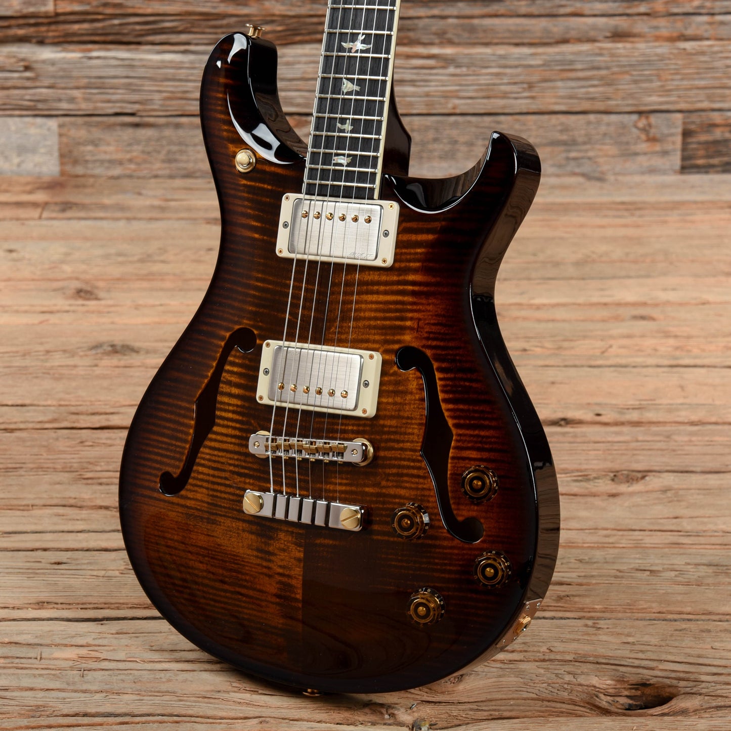 PRS McCarty 594 Hollowbody II 10 Top Black Gold Burst 2021 Electric Guitars / Hollow Body