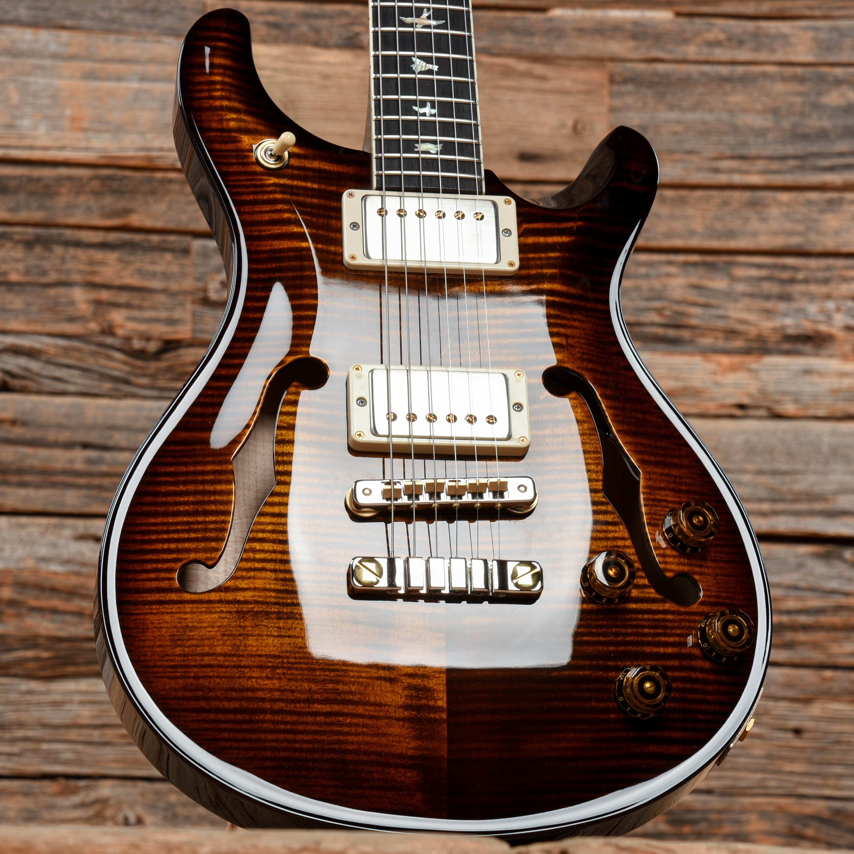PRS McCarty 594 Hollowbody II 10 Top Black Gold Burst 2021 Electric Guitars / Hollow Body