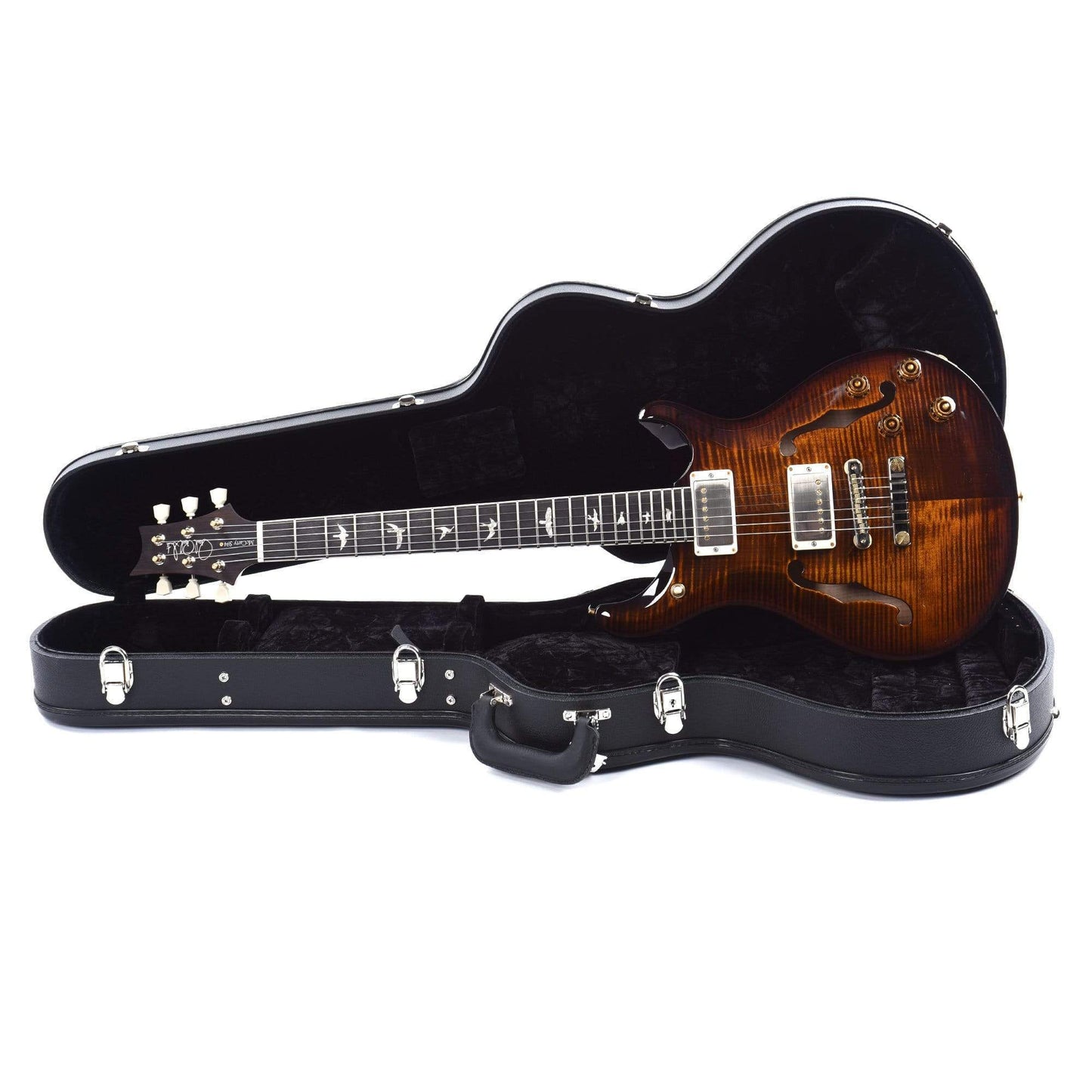 PRS McCarty 594 Hollowbody II 10 Top Black Gold Burst Electric Guitars / Hollow Body