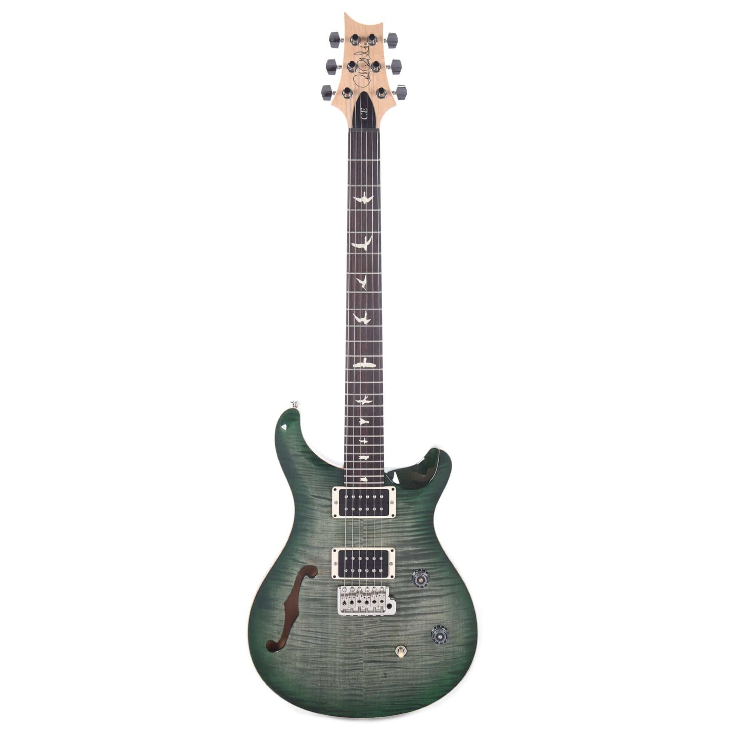 PRS CE24 Semi-Hollow Custom Color Trampas Green Burst Electric Guitars / Semi-Hollow