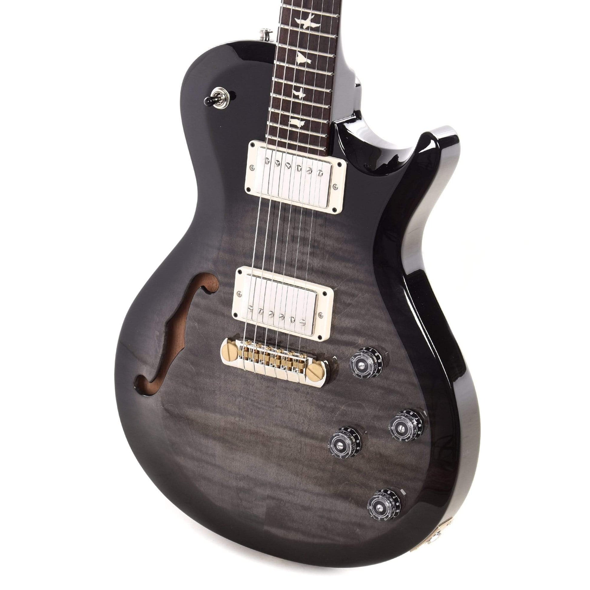 PRS S2 Singlecut Semi Hollow Custom Color Gray Black Smokeburst Electric Guitars / Semi-Hollow