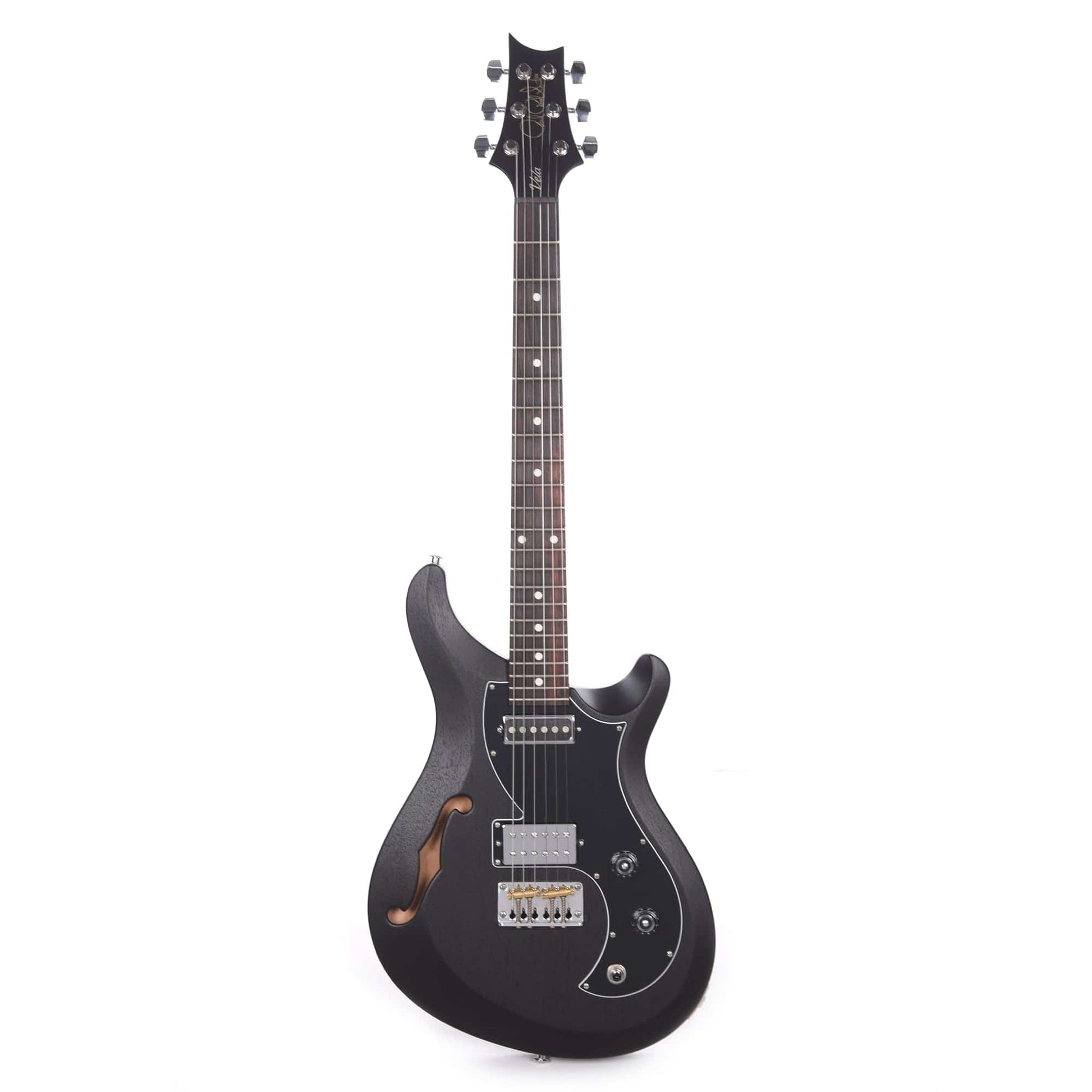 PRS Satin Nitro S2 Semi Hollow Vela Charcoal Satin Electric Guitars / Semi-Hollow