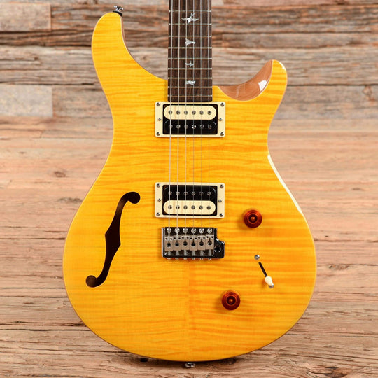 PRS SE Custom 22 Semi-Hollow Santana Yellow Electric Guitars / Semi-Hollow