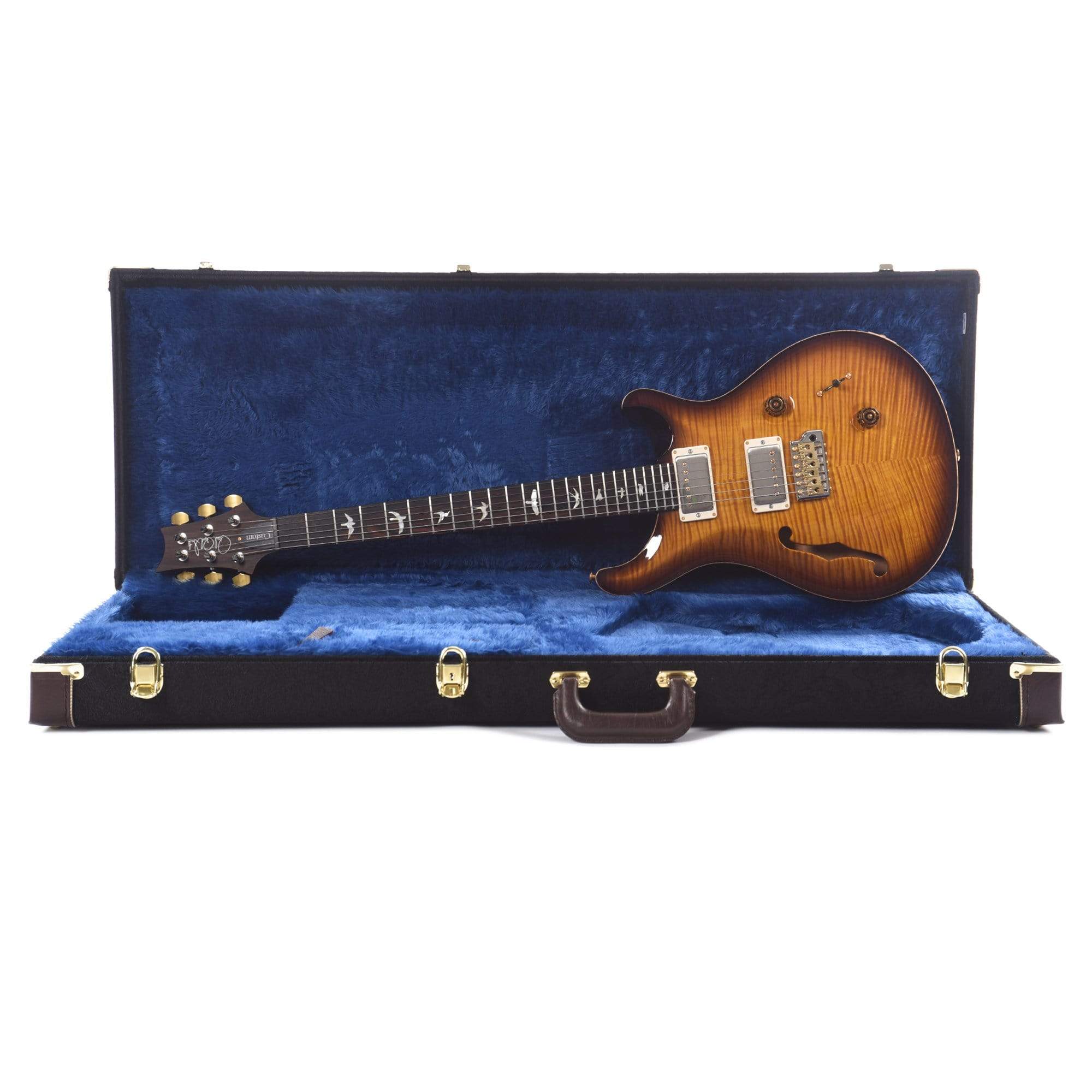 PRS Wood Library Custom 24 Semi-Hollow 10 Top Flame McCarty Tobacco Burst w/Rosewood Neck & Brazilian Rosewood Fingerboard Electric Guitars / Semi-Hollow