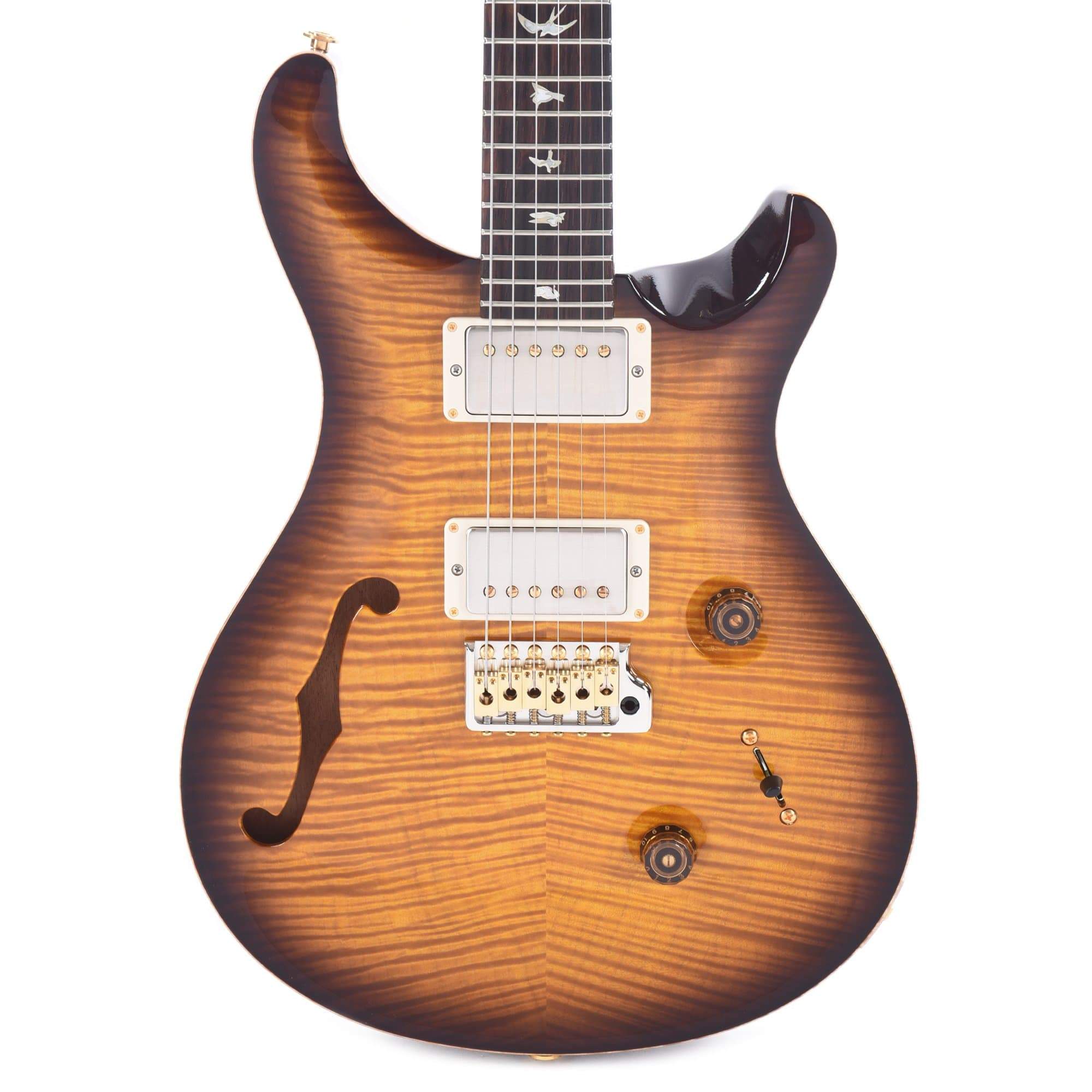PRS Wood Library Custom 24 Semi-Hollow 10 Top Flame McCarty Tobacco Burst w/Rosewood Neck & Brazilian Rosewood Fingerboard Electric Guitars / Semi-Hollow