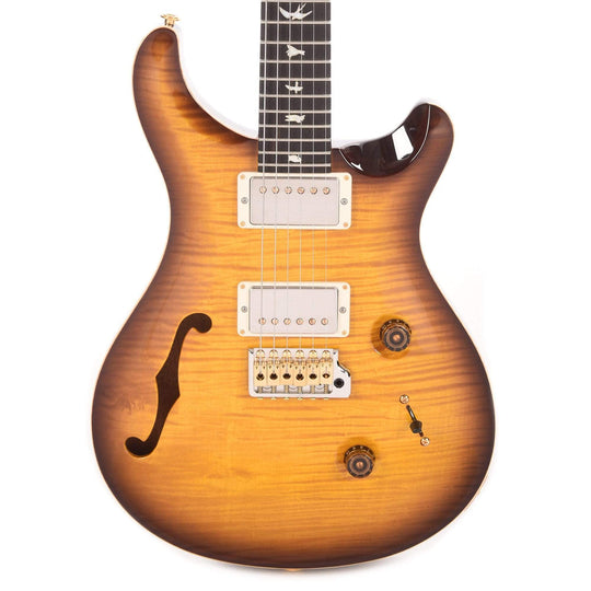 PRS Wood Library Custom 24 Semi-Hollow 10 Top Flame McCarty Tobacco Burst w/Torrefied Maple Neck & Brazilian Rosewood Fingerboard Electric Guitars / Semi-Hollow