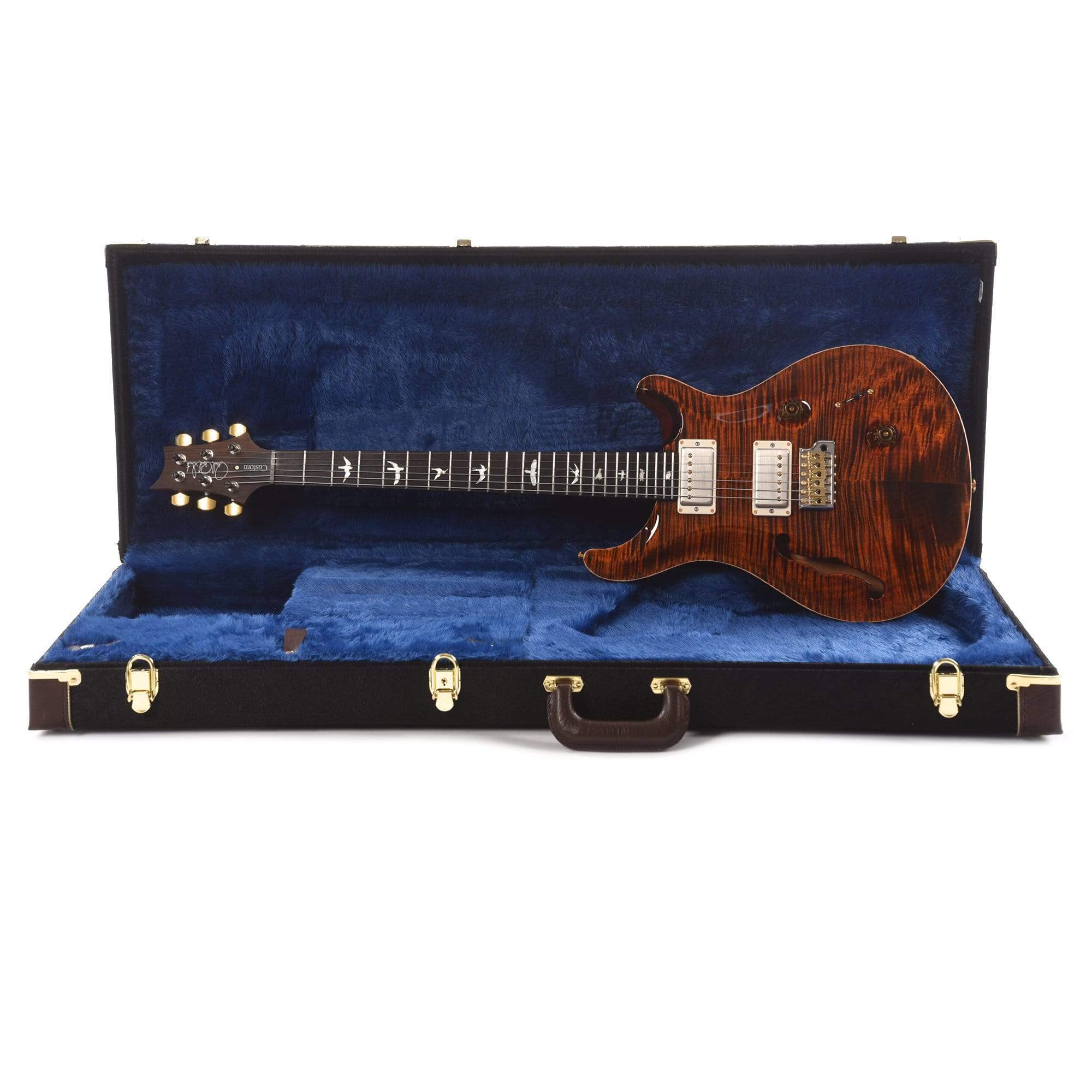 PRS Wood Library Custom 24 Semi-Hollow 10 Top Flame Orange Tiger w/Torrefied Maple Neck & Brazilian Rosewood Fingerboard Electric Guitars / Semi-Hollow