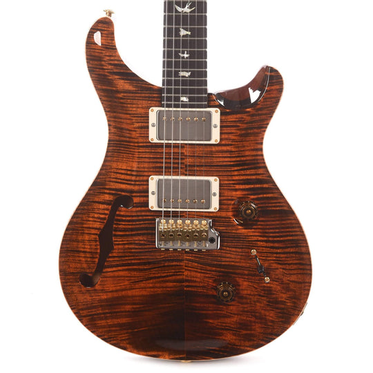 PRS Wood Library Custom 24 Semi-Hollow 10 Top Flame Orange Tiger w/Torrefied Maple Neck & Brazilian Rosewood Fingerboard Electric Guitars / Semi-Hollow