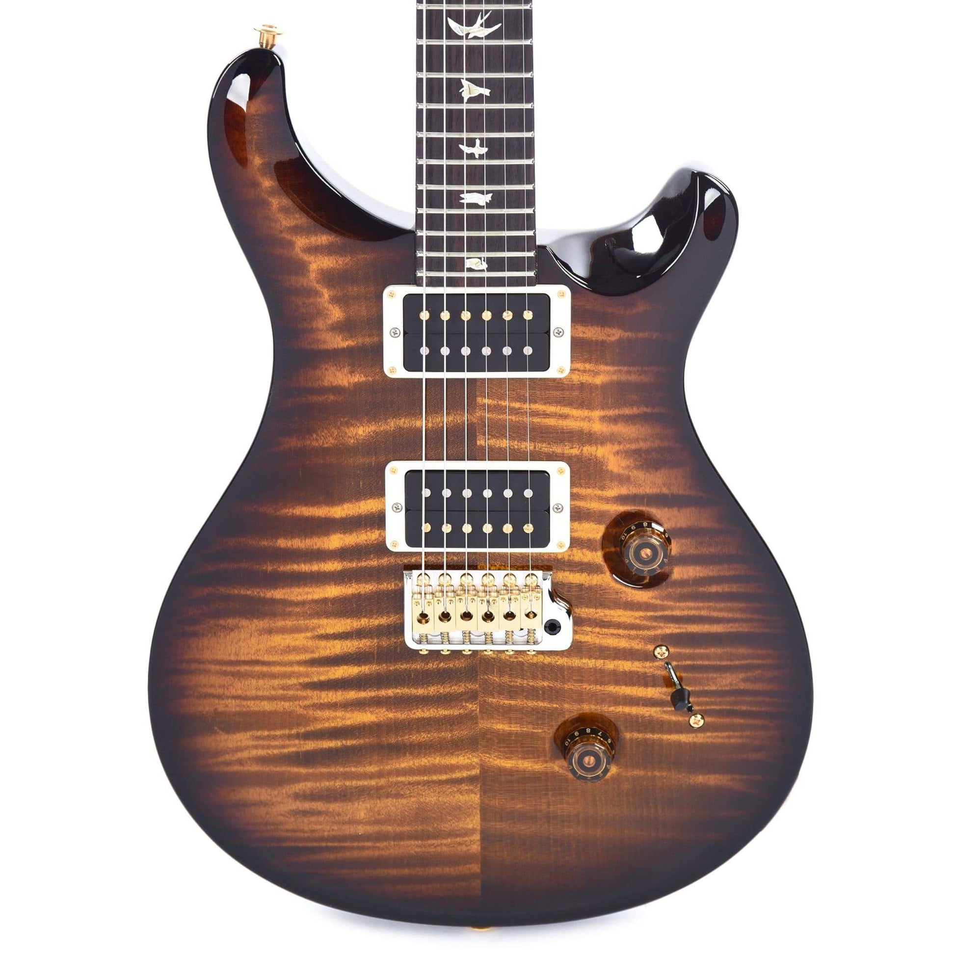 PRS Custom 24 10 Top Black Gold Burst Electric Guitars / Solid Body