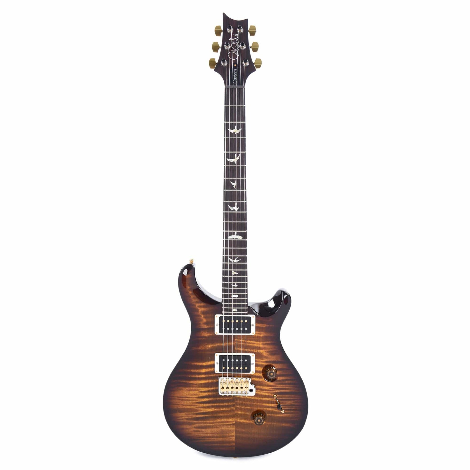 PRS Custom 24 10 Top Black Gold Burst Electric Guitars / Solid Body