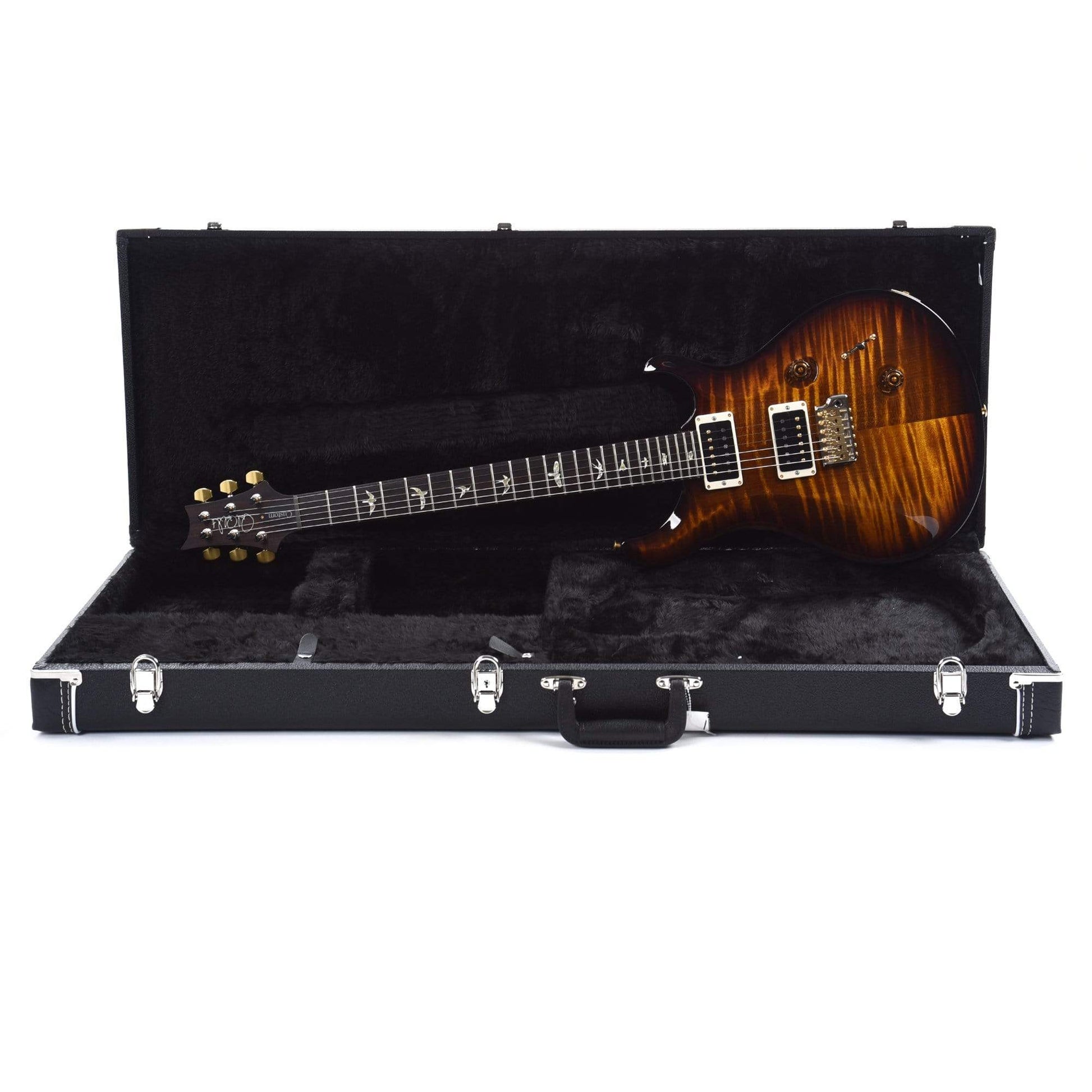 PRS Custom 24 10 Top Black Gold Burst Electric Guitars / Solid Body