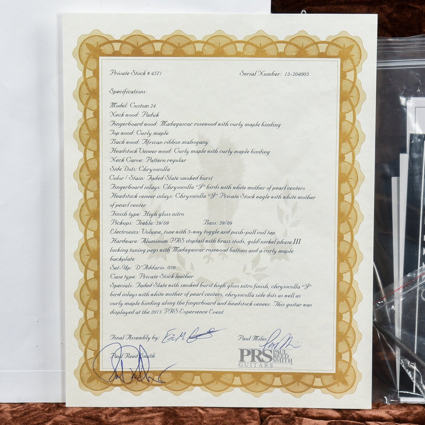 PRS Custom 24 Private Stock Faded Slate Smoke Burst 2013 Electric Guitars / Solid Body