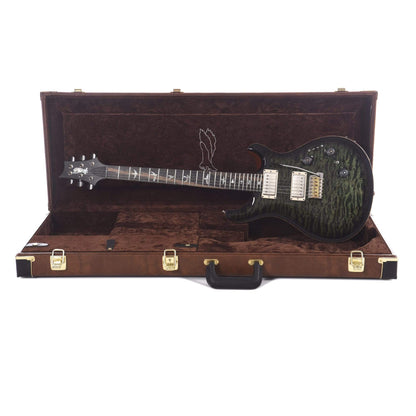 PRS Private Stock #8596 Custom 24 Piezo Sage Smoked Burst 1-Piece Quilted Maple w/Pattern Thin Black Limba Neck & Exotic Ebony Fingerboard Electric Guitars / Solid Body