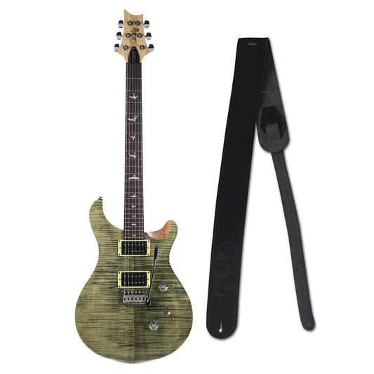 PRS SE Custom 24 Trampas Green w/Gig Bag and PRS Signature Black Suede Strap Electric Guitars / Solid Body
