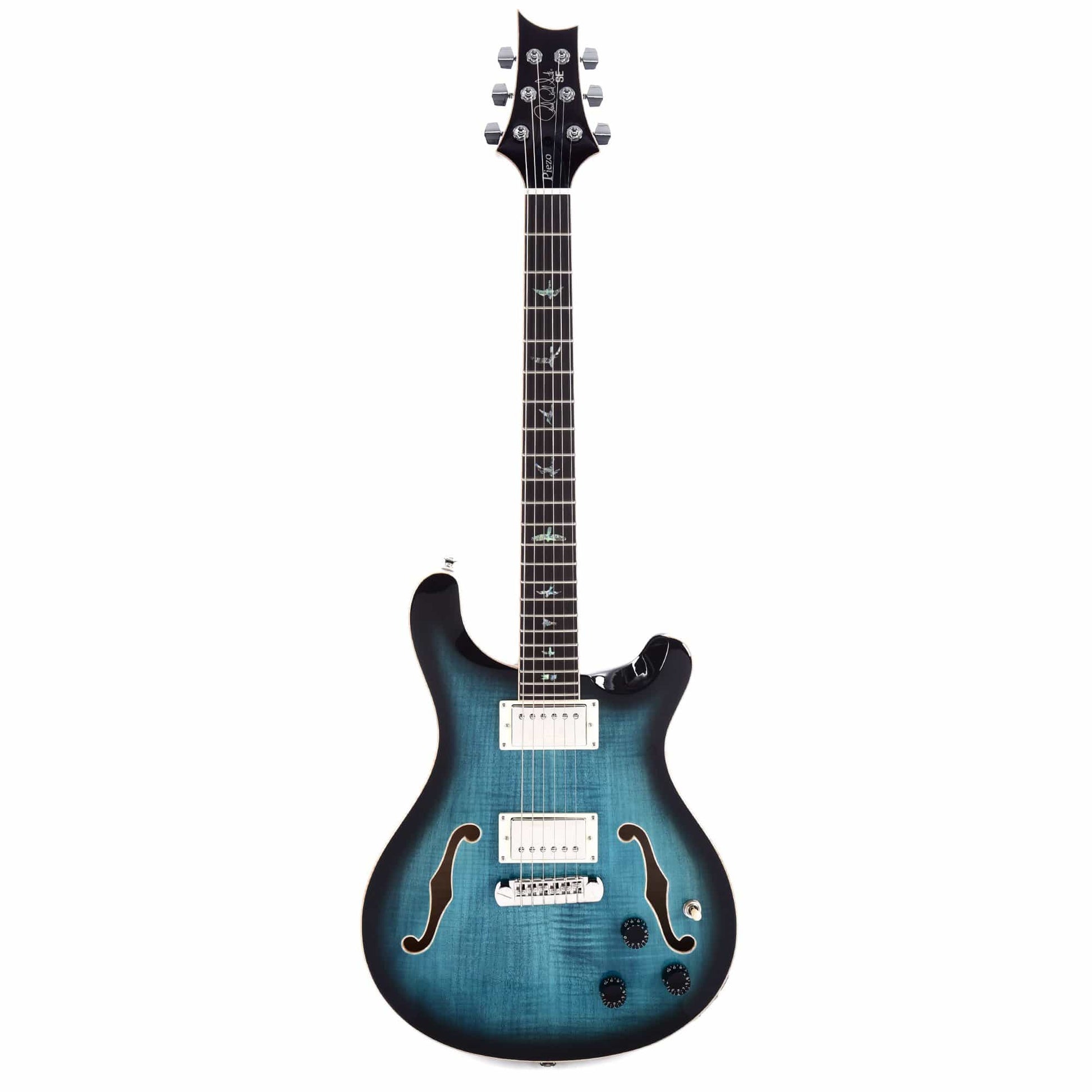 PRS SE Hollowbody II Piezo Peacock Blue Burst Electric Guitars / Solid Body