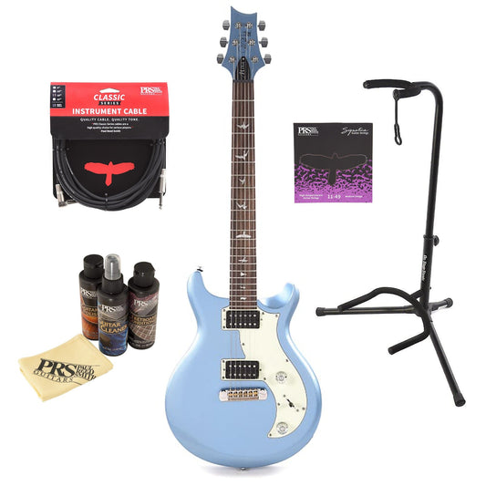 PRS SE Mira Frost Blue Metallic Essentials Bundle Electric Guitars / Solid Body
