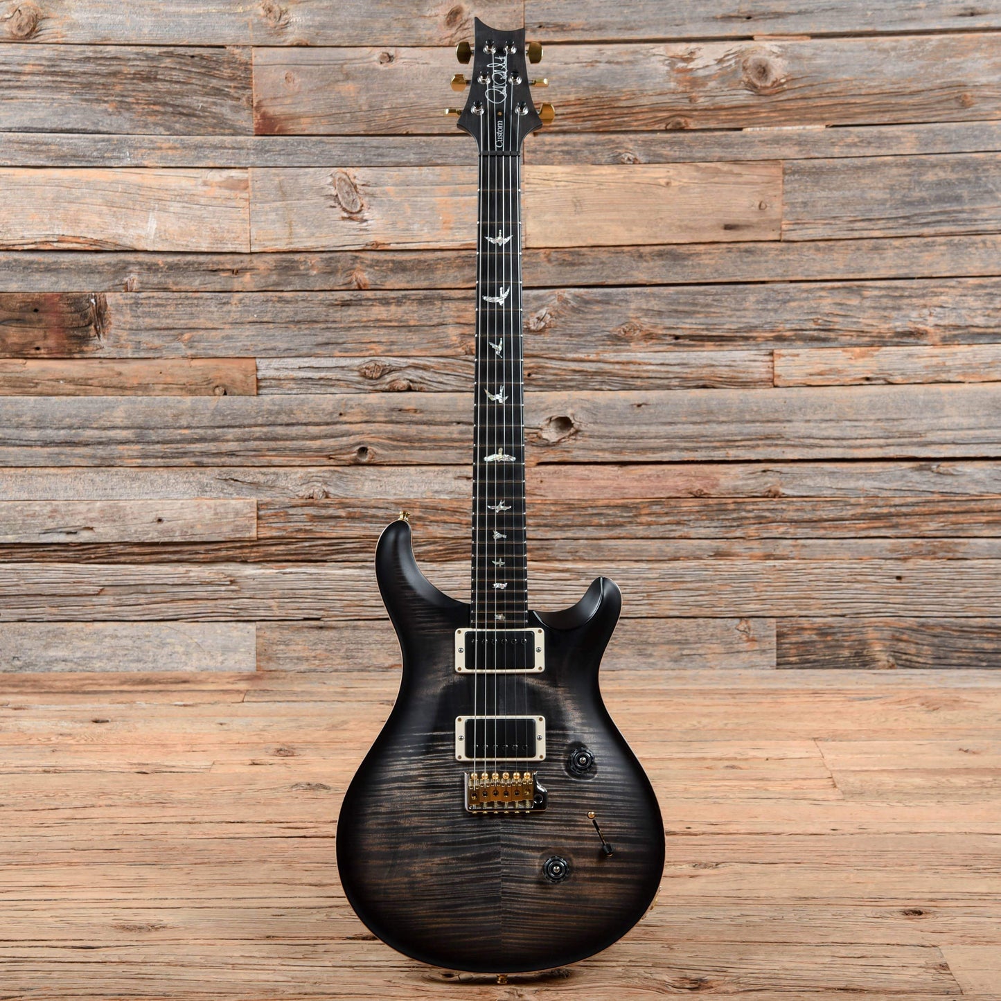 PRS Wood Library Custom 24 10 Top Charcoal Burst Satin 2017 Electric Guitars / Solid Body