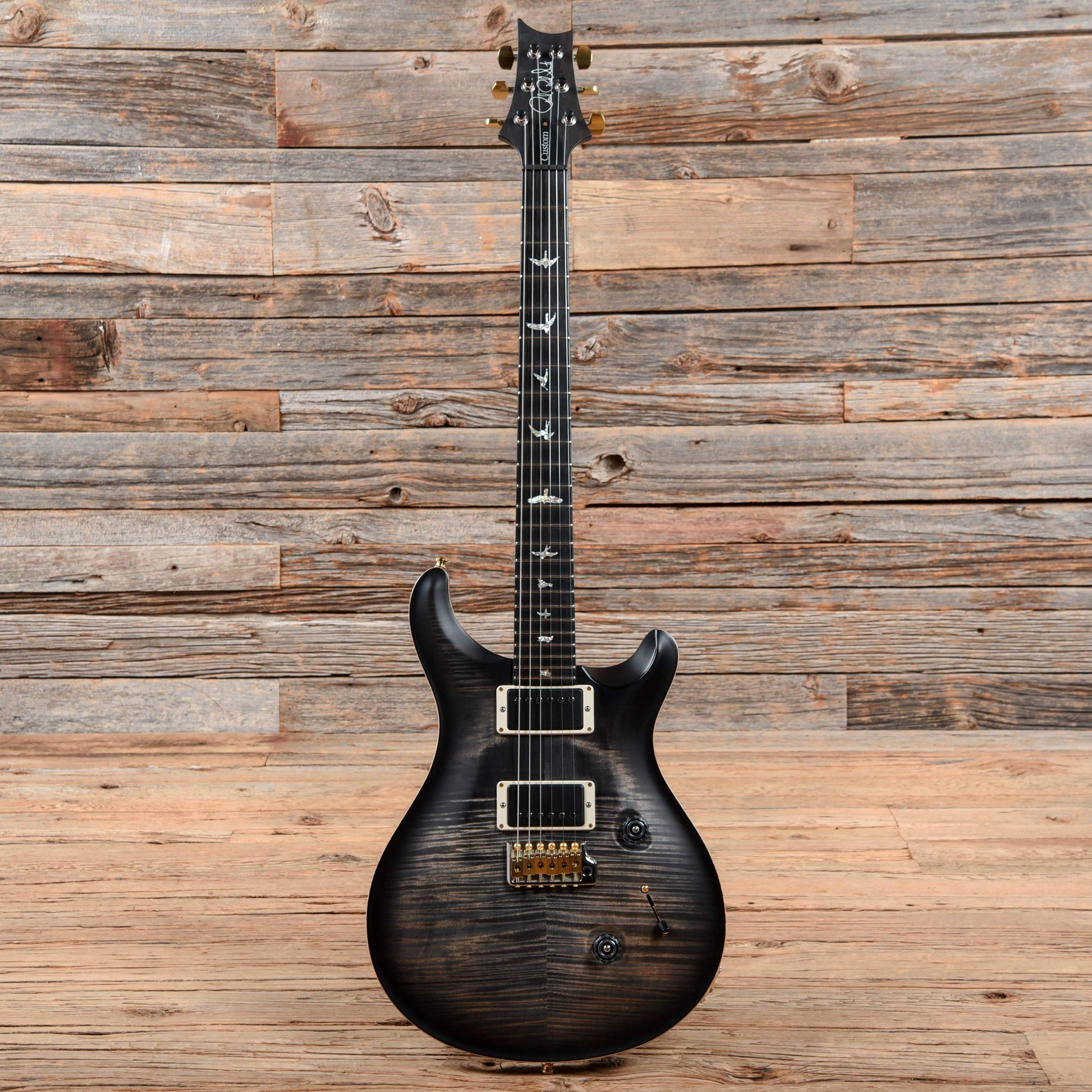 PRS Wood Library Custom 24 10 Top Charcoal Burst Satin 2017 Electric Guitars / Solid Body