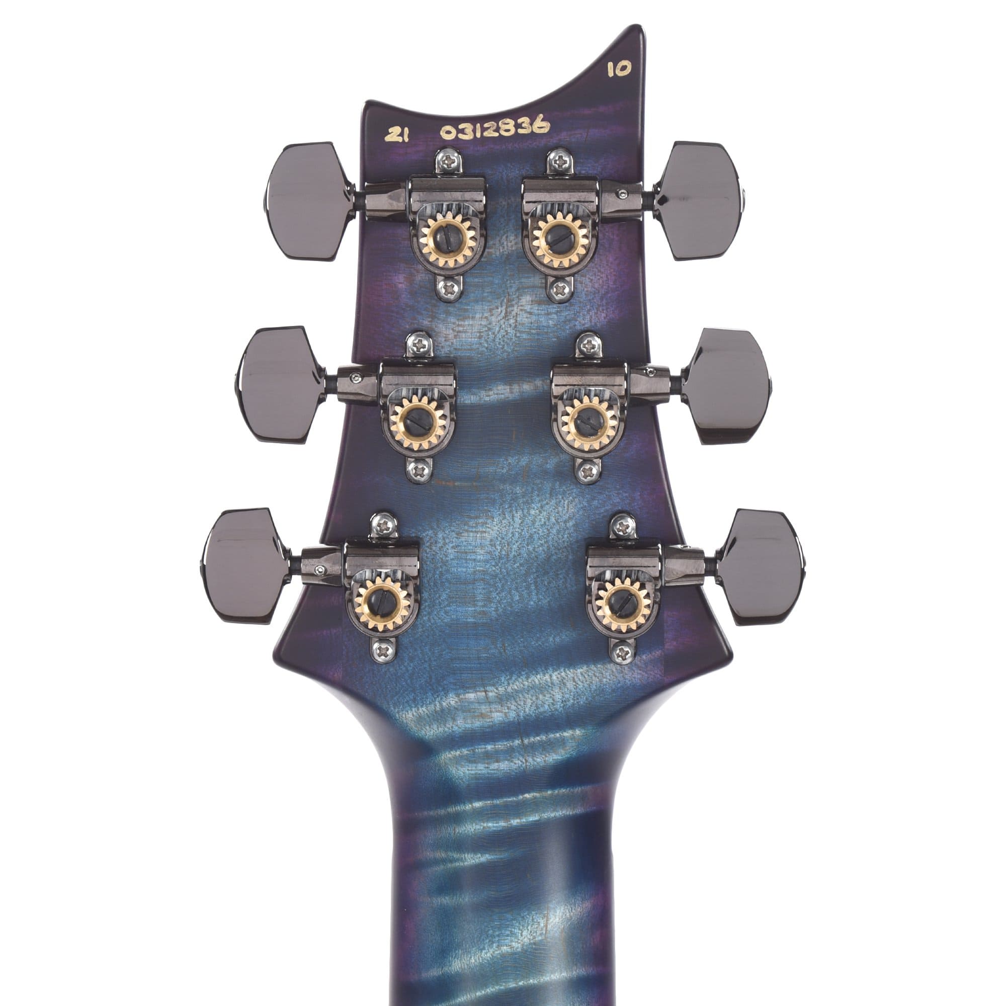 PRS Wood Library Custom 24 10 Top Flame Aquableux Purple Burst Satin w/Pattern Thin Stained Figured Maple Neck & Ebony Fingerboard Electric Guitars / Solid Body