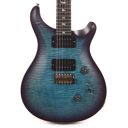PRS Wood Library Custom 24 10 Top Flame Aquableux Purple Burst Satin w/Pattern Thin Torrefied Maple Neck & Brazilian Rosewood Fingerboard Electric Guitars / Solid Body