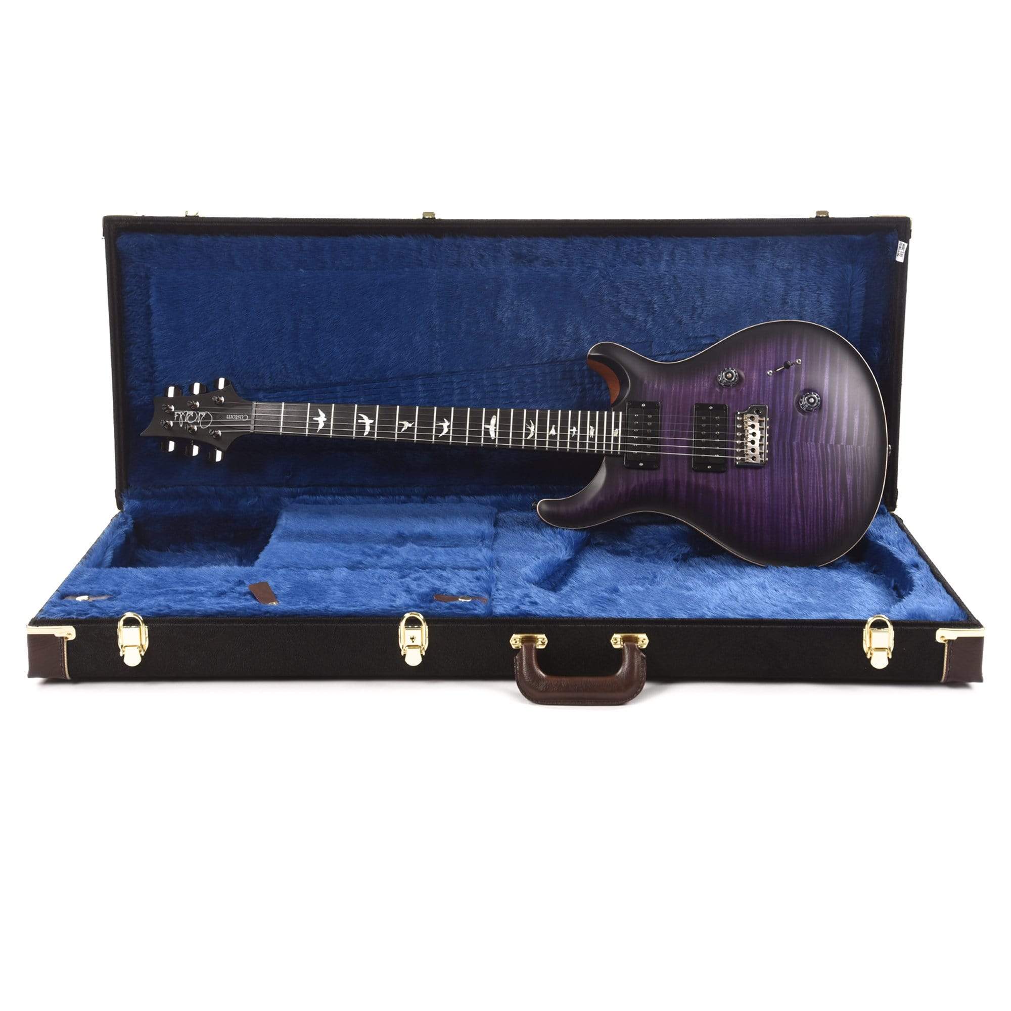 PRS Wood Library Custom 24 10 Top Flame Armando's Amethyst Smokeburst Satin w/Pattern Thin Stained Figured Maple Neck & Ebony Fingerboard Electric Guitars / Solid Body