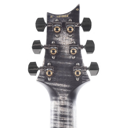 PRS Wood Library Custom 24 10 Top Flame Charcoal Satin Electric Guitars / Solid Body