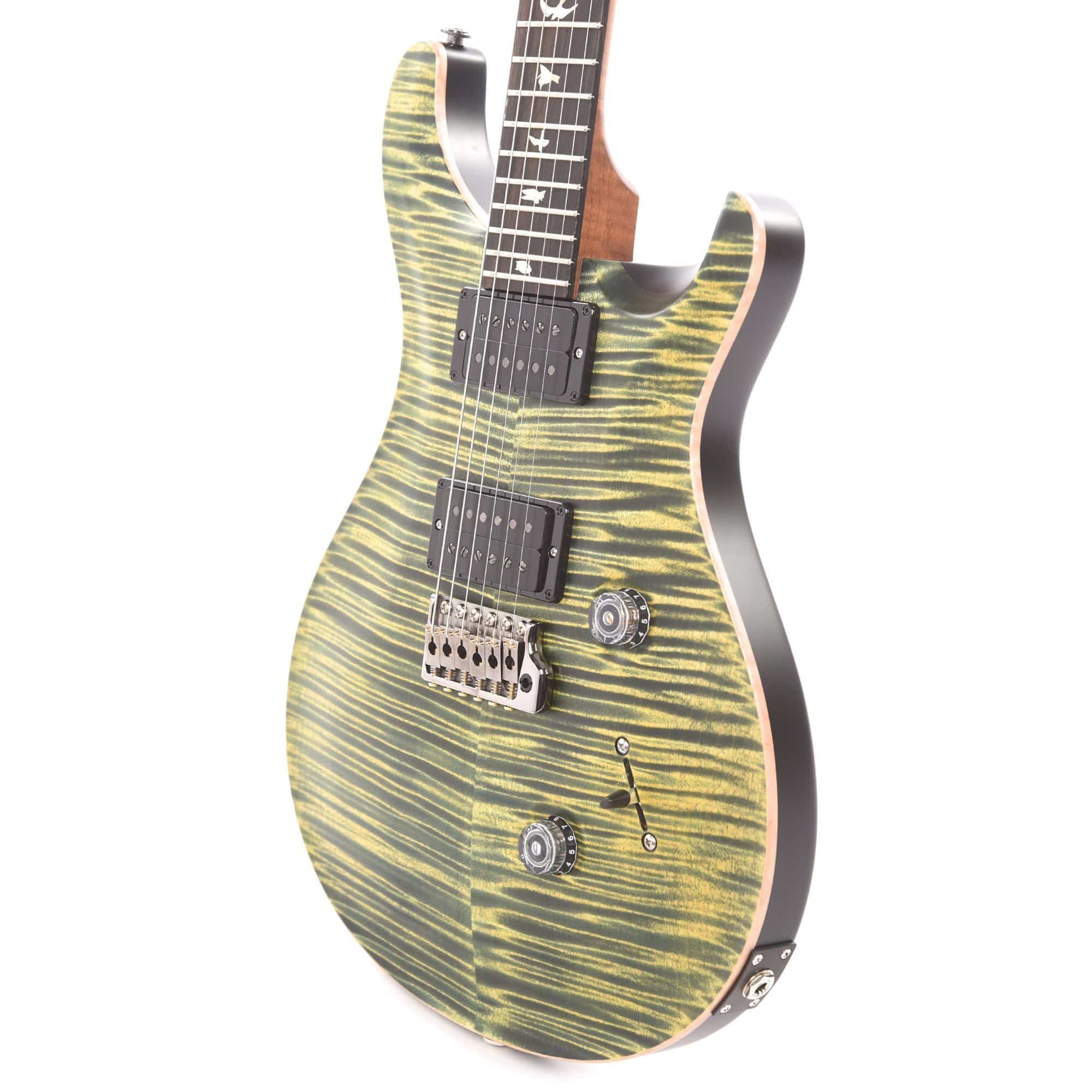 PRS Wood Library Custom 24 10 Top Flame Leprechaun Tooth Satin w/Pattern Thin Torrefied Maple Neck & Brazilian Rosewood Fingerboard Electric Guitars / Solid Body