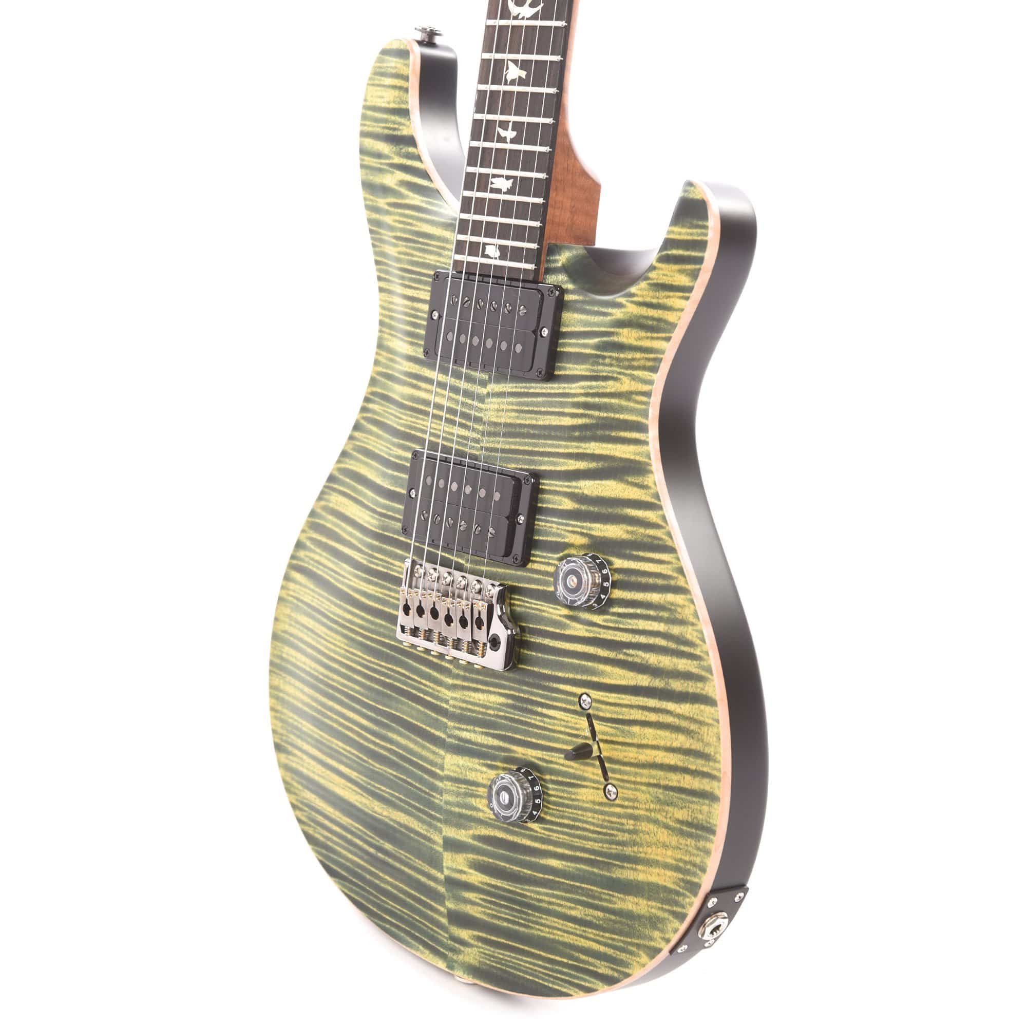 PRS Wood Library Custom 24 10 Top Flame Leprechaun Tooth Satin w/Pattern Thin Torrefied Maple Neck & Brazilian Rosewood Fingerboard Electric Guitars / Solid Body