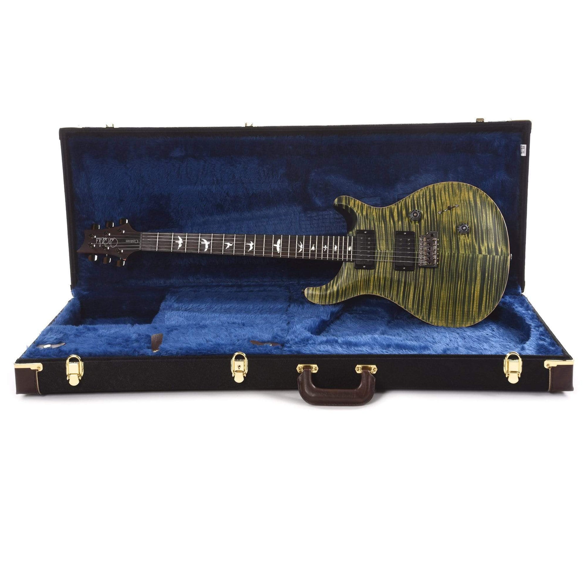 PRS Wood Library Custom 24 10 Top Flame Leprechaun Tooth Satin w/Pattern Thin Torrefied Maple Neck & Brazilian Rosewood Fingerboard Electric Guitars / Solid Body