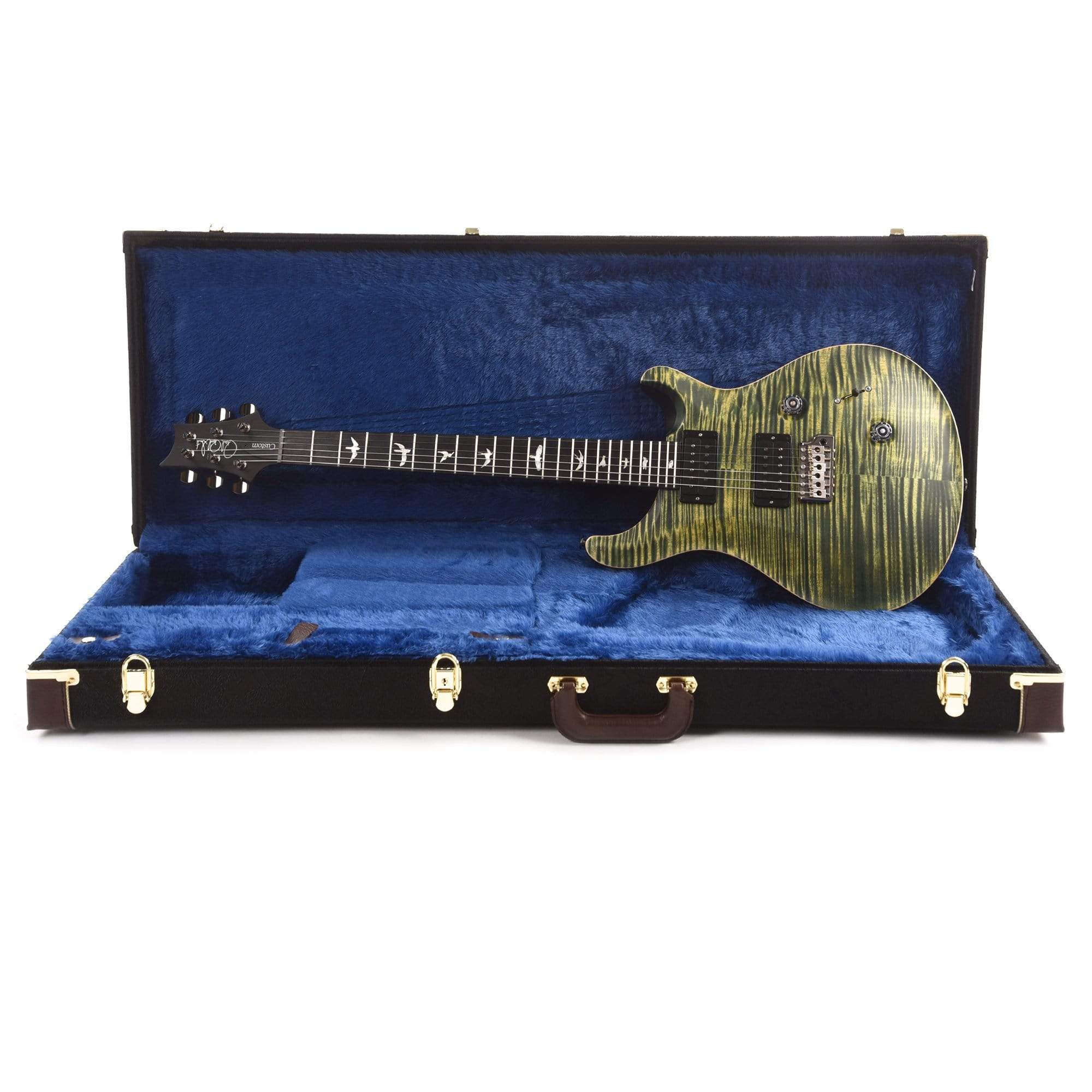 PRS Wood Library Custom 24 10 Top Flame Leprechaun Tooth Satin Electric Guitars / Solid Body