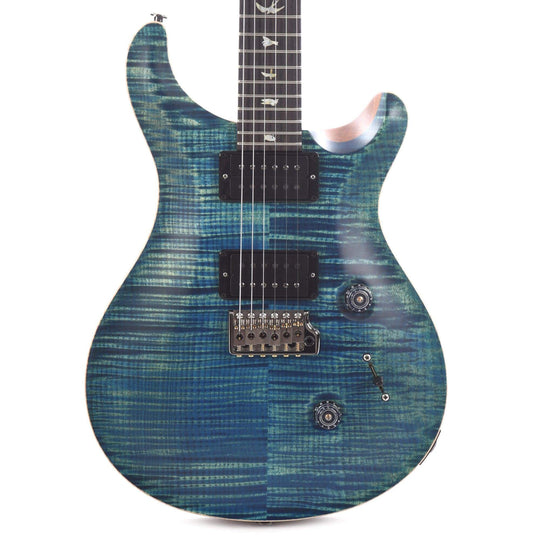 PRS Wood Library Custom 24 10 Top Flame River Blue Satin w/Pattern Thin Torrefied Maple Neck & Brazilian Rosewood Fingerboard Electric Guitars / Solid Body