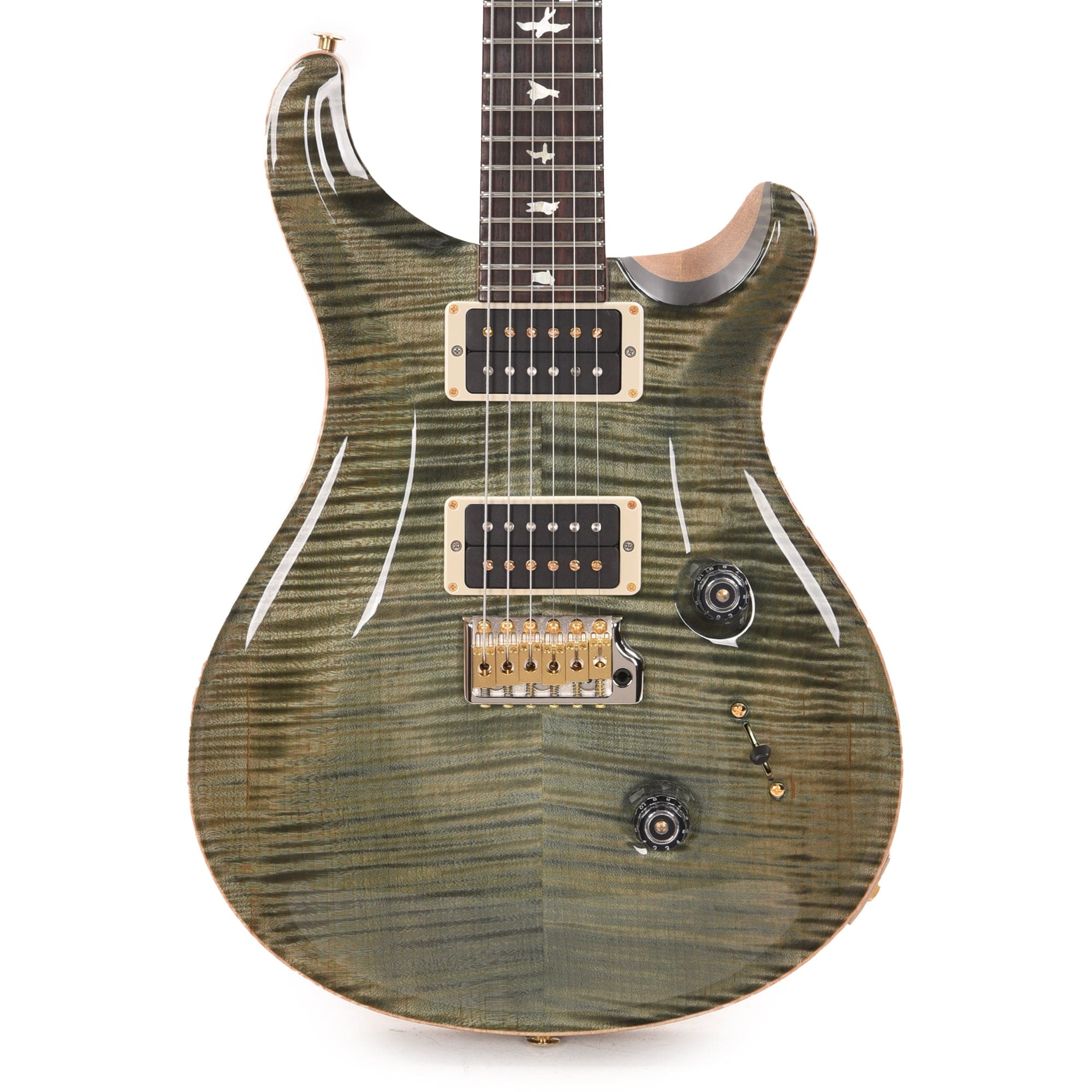 PRS Wood Library Custom 24 10-Top Flame Trampas Green w/Cocobolo Fingerboard & Korina Body Electric Guitars / Solid Body