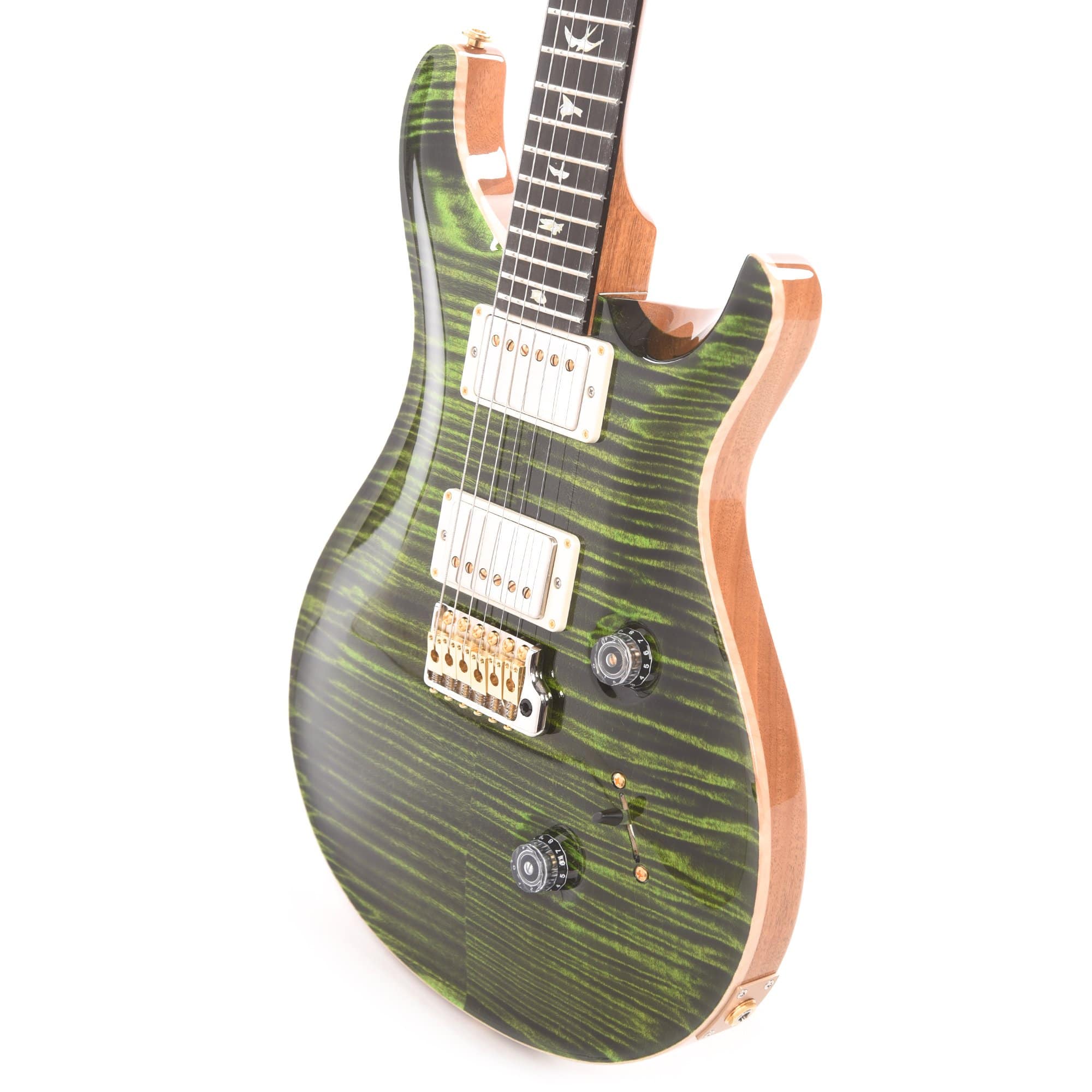 PRS Wood Library Custom 24 Artist Top Flame Jade Natural Back w/Figured Mahogany Neck, Ebony Fingerboard, & Pattern Thin Neck Electric Guitars / Solid Body