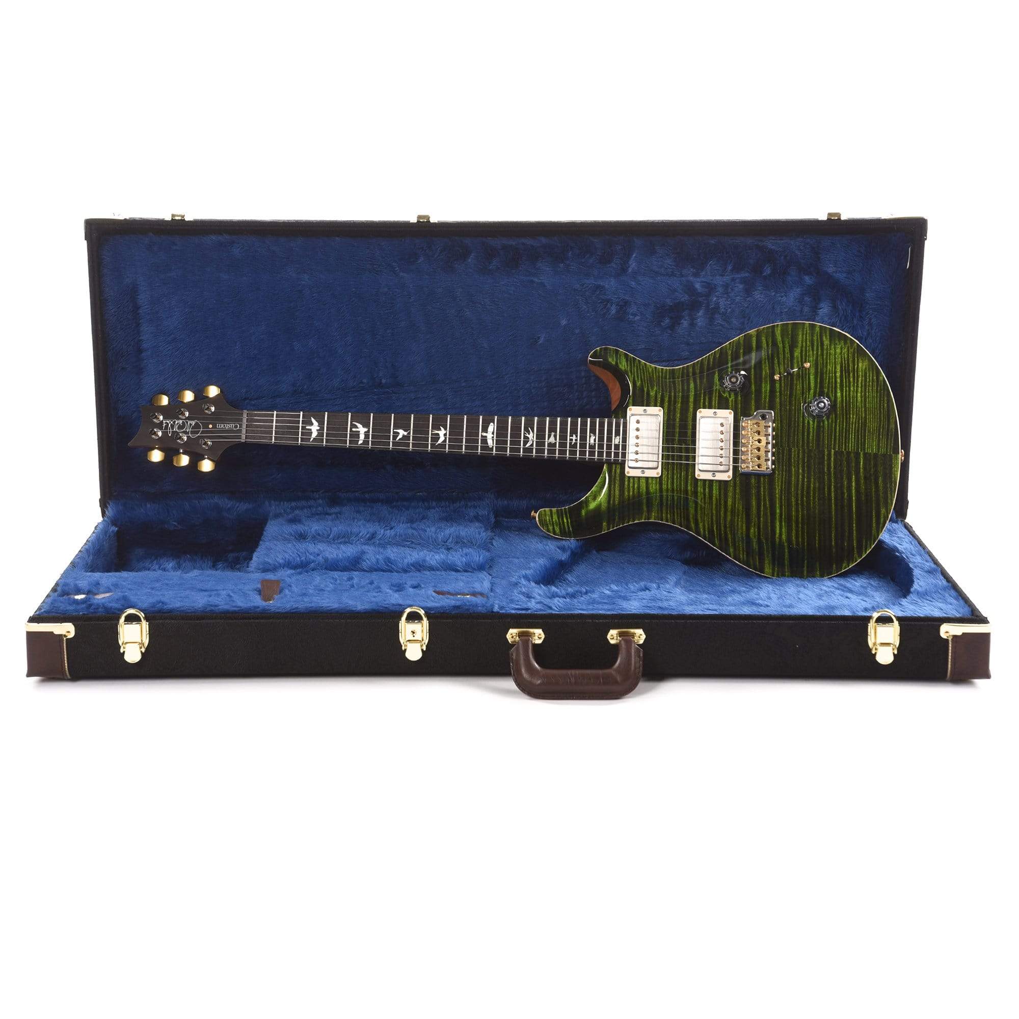 PRS Wood Library Custom 24 Artist Top Flame Jade Natural Back w/Figured Mahogany Neck, Ebony Fingerboard, & Pattern Thin Neck Electric Guitars / Solid Body
