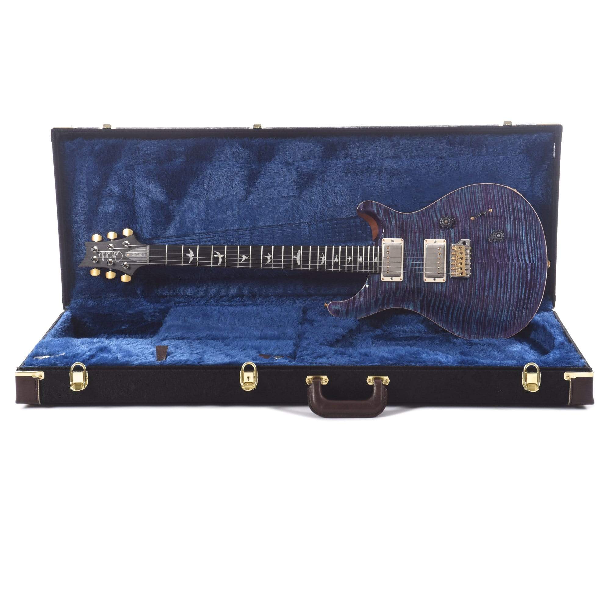 PRS Wood Library Custom 24 Artist Top Flame Violet w/Figured Mahogany Neck, Ebony Fingerboard, & Pattern Thin Neck Electric Guitars / Solid Body