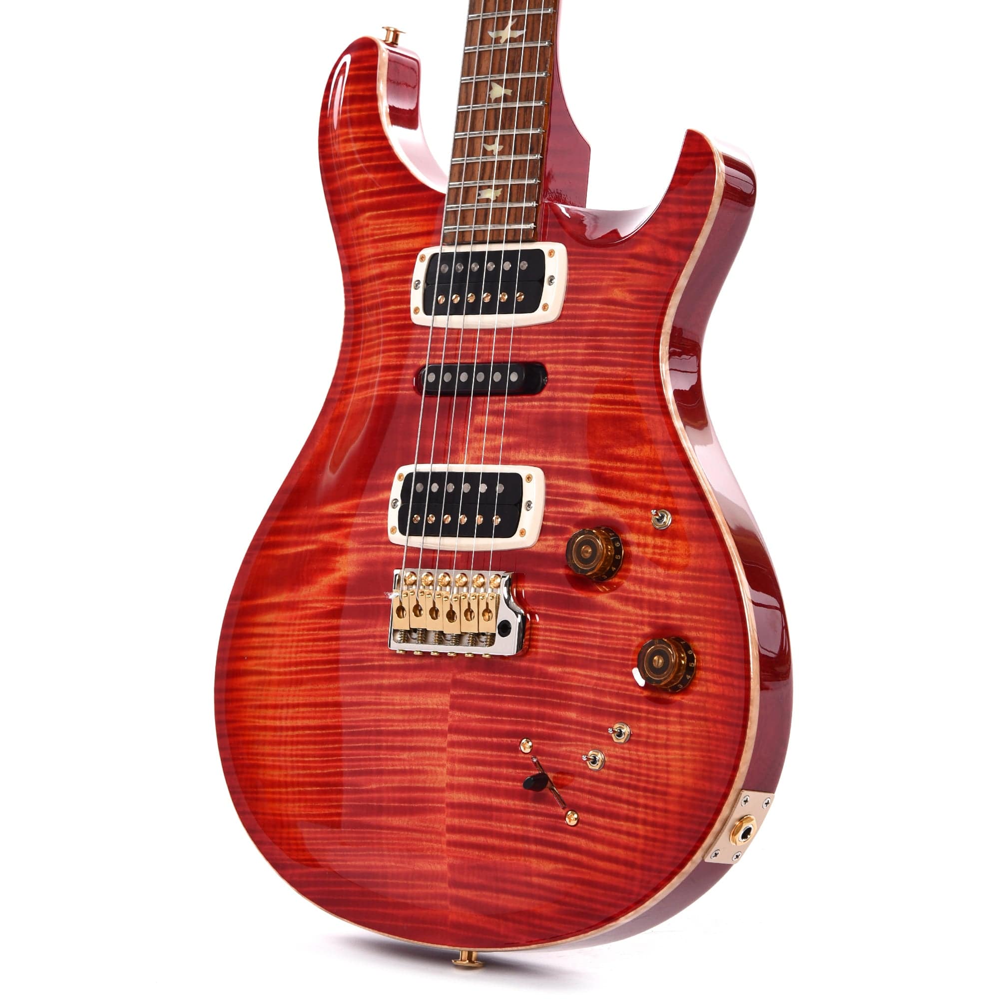 PRS Wood Library Modern Eagle V 10-Top Flame Blood Orange w/Cocobolo Fingerboard & Stained Figured Maple Neck Electric Guitars / Solid Body