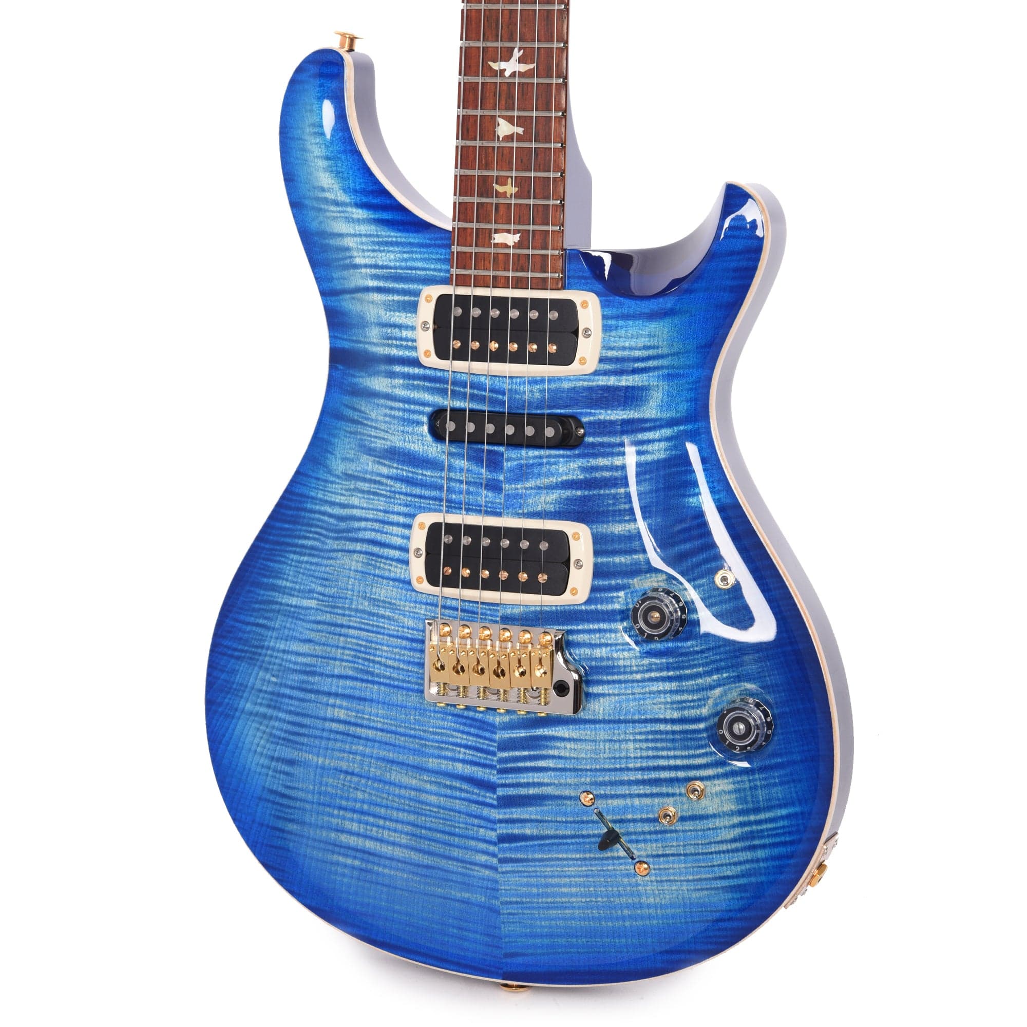 PRS Wood Library Modern Eagle V 10-Top Flame Faded Blue Burst w/Cocobolo Fingerboard & Stained Figured Maple Neck Electric Guitars / Solid Body