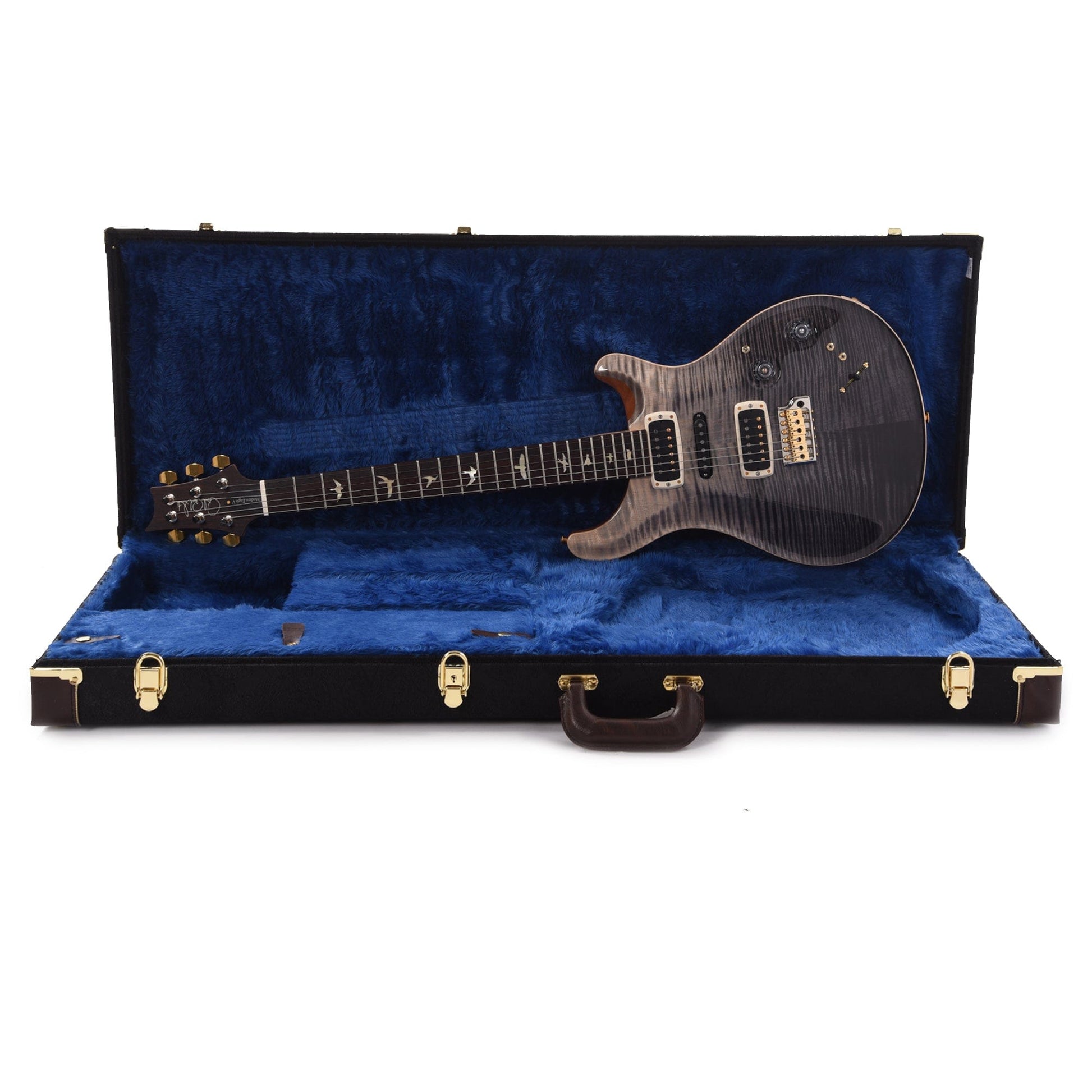 PRS Wood Library Modern Eagle V 10-Top Flame Gray Black Fade w/Cocobolo Fingerboard & Stained Figured Maple Neck Electric Guitars / Solid Body