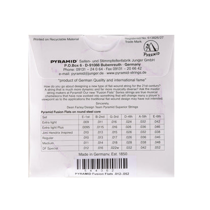 Pyramid Fusion Flats Chrome-Nickel Flatwound Guitar Strings DF Special 12-52 Accessories / Strings / Bass Strings