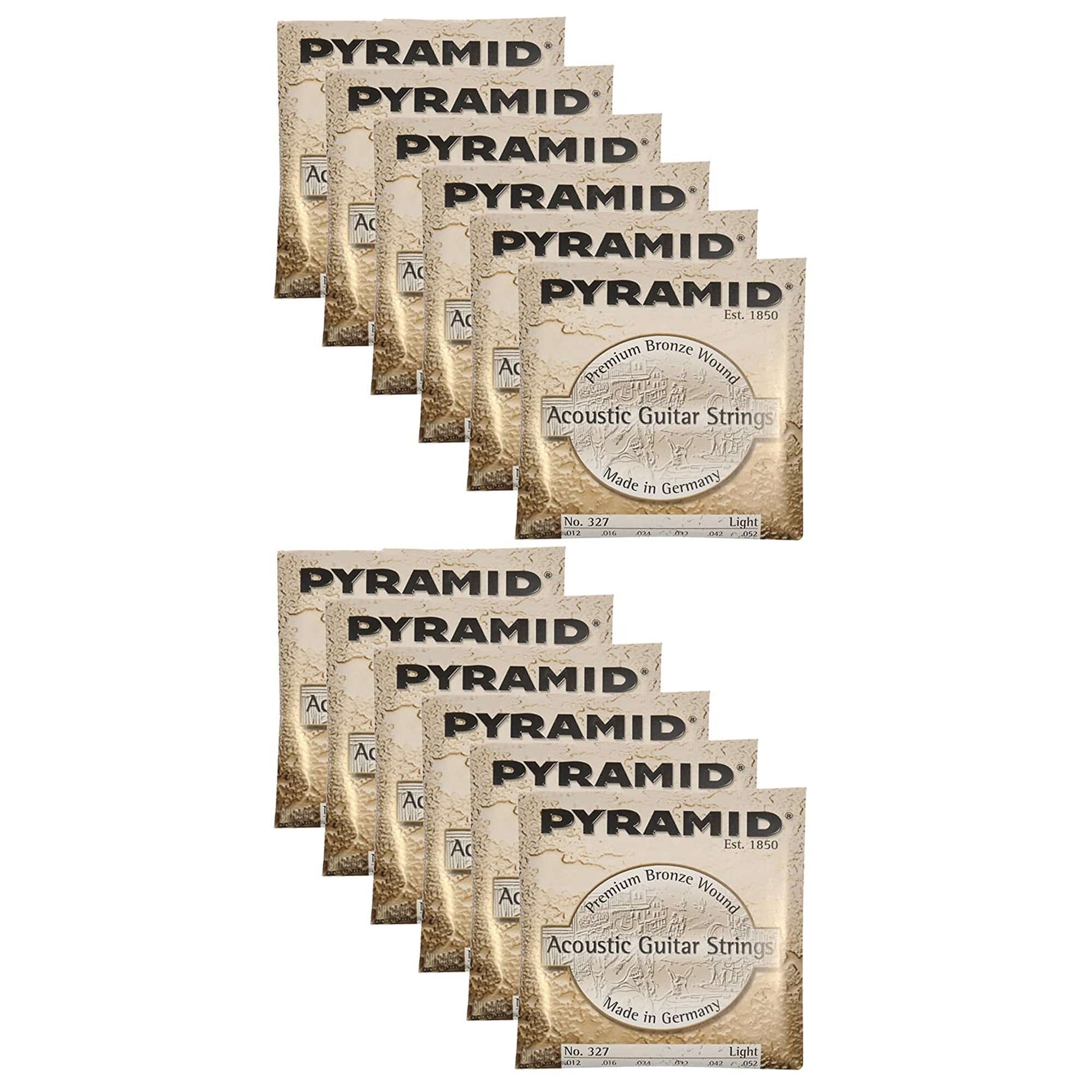 Pyramid 327 Acoustic Premium Phosphor Bronze Light 12-52 (12 Pack Bundle) Accessories / Strings / Guitar Strings