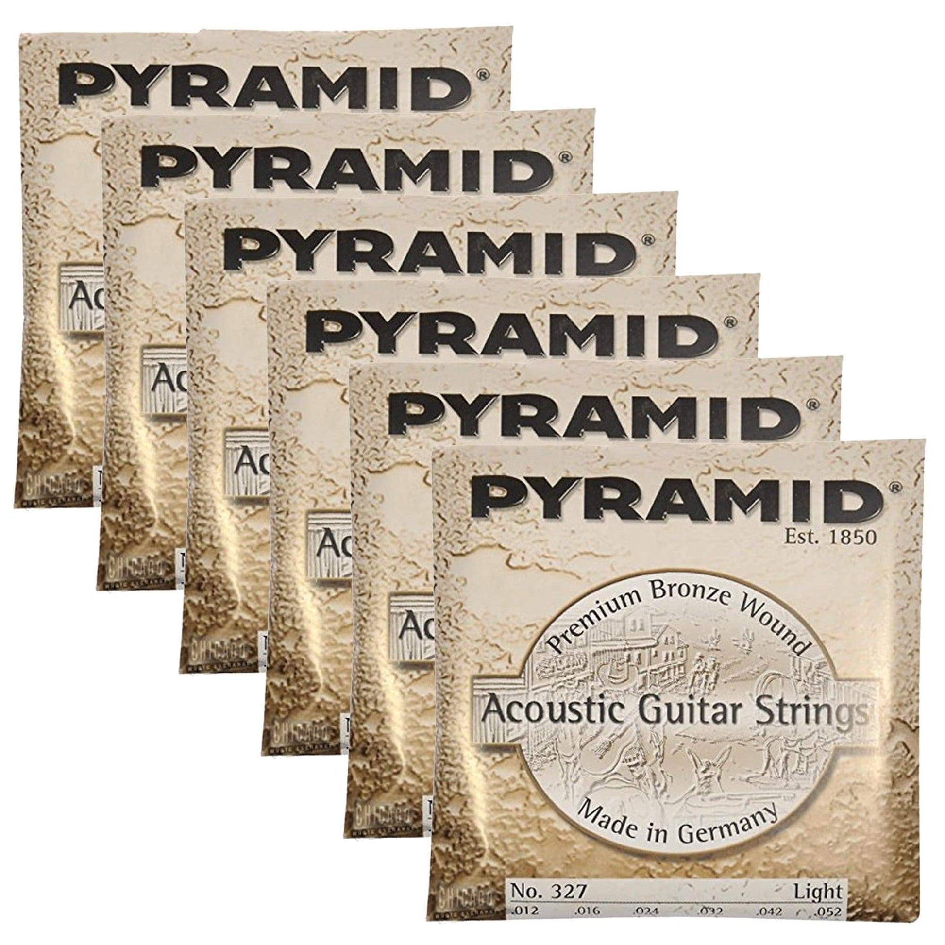 Pyramid 327 Acoustic Premium Phosphor Bronze Light 12-52 (6 Pack Bundle) Accessories / Strings / Guitar Strings