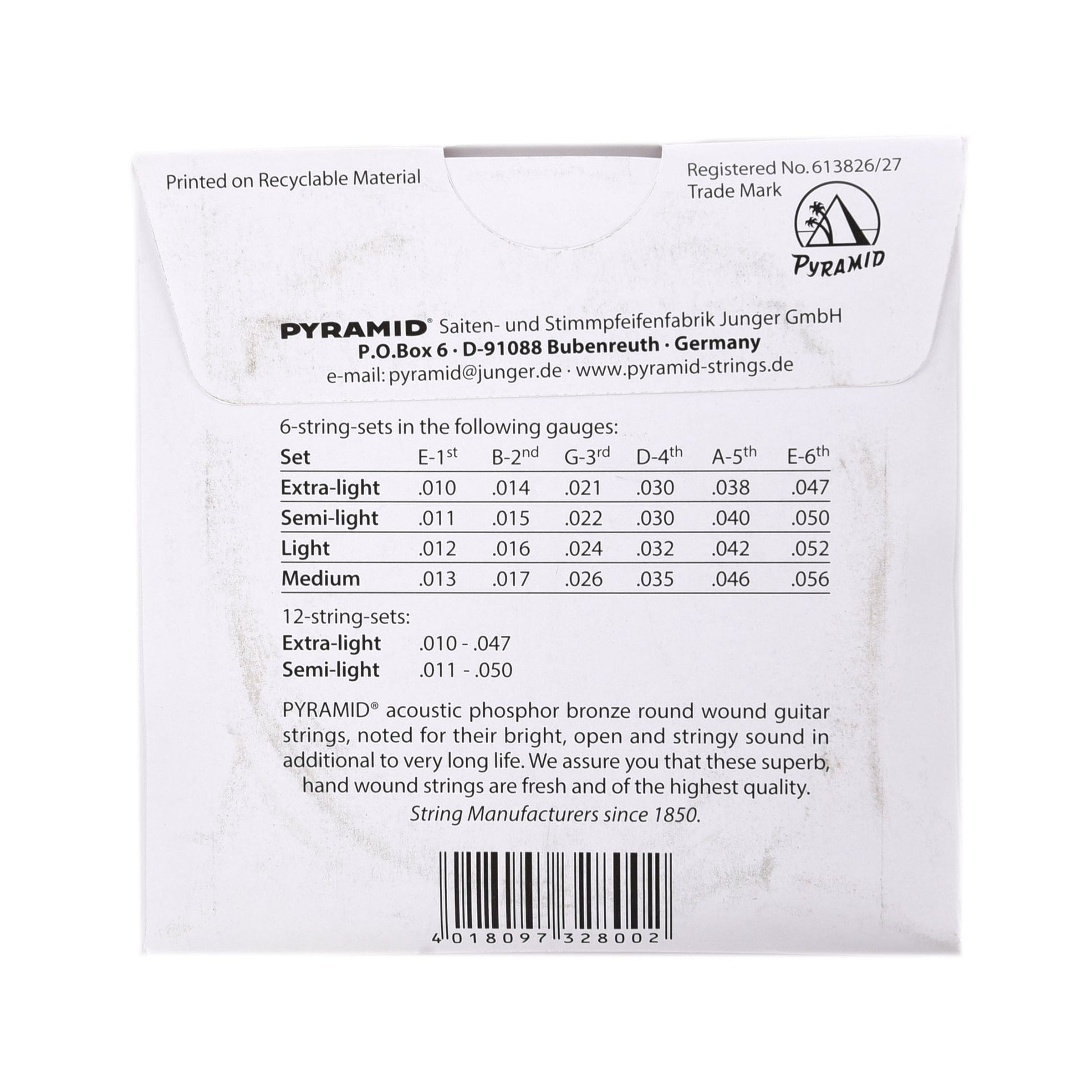 Pyramid 328 Acoustic Premium Phosphor Bronze Medium 13-56 Accessories / Strings / Guitar Strings