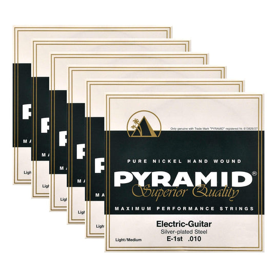 Pyramid Electric Round Wound Light/Med 10-48 6 Pack Bundle Accessories / Strings / Guitar Strings