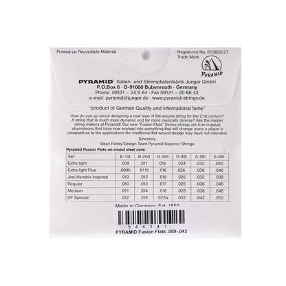 Pyramid Fusion Flats Chrome-Nickel Flatwound Guitar Strings Extra Light 9-42 Accessories / Strings / Guitar Strings