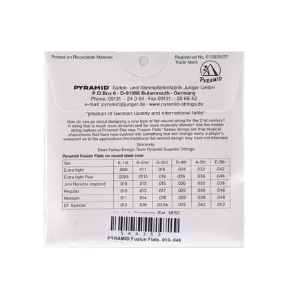 Pyramid Fusion Flats Chrome-Nickel Flatwound Guitar Strings Regular 10-46 Accessories / Strings / Guitar Strings