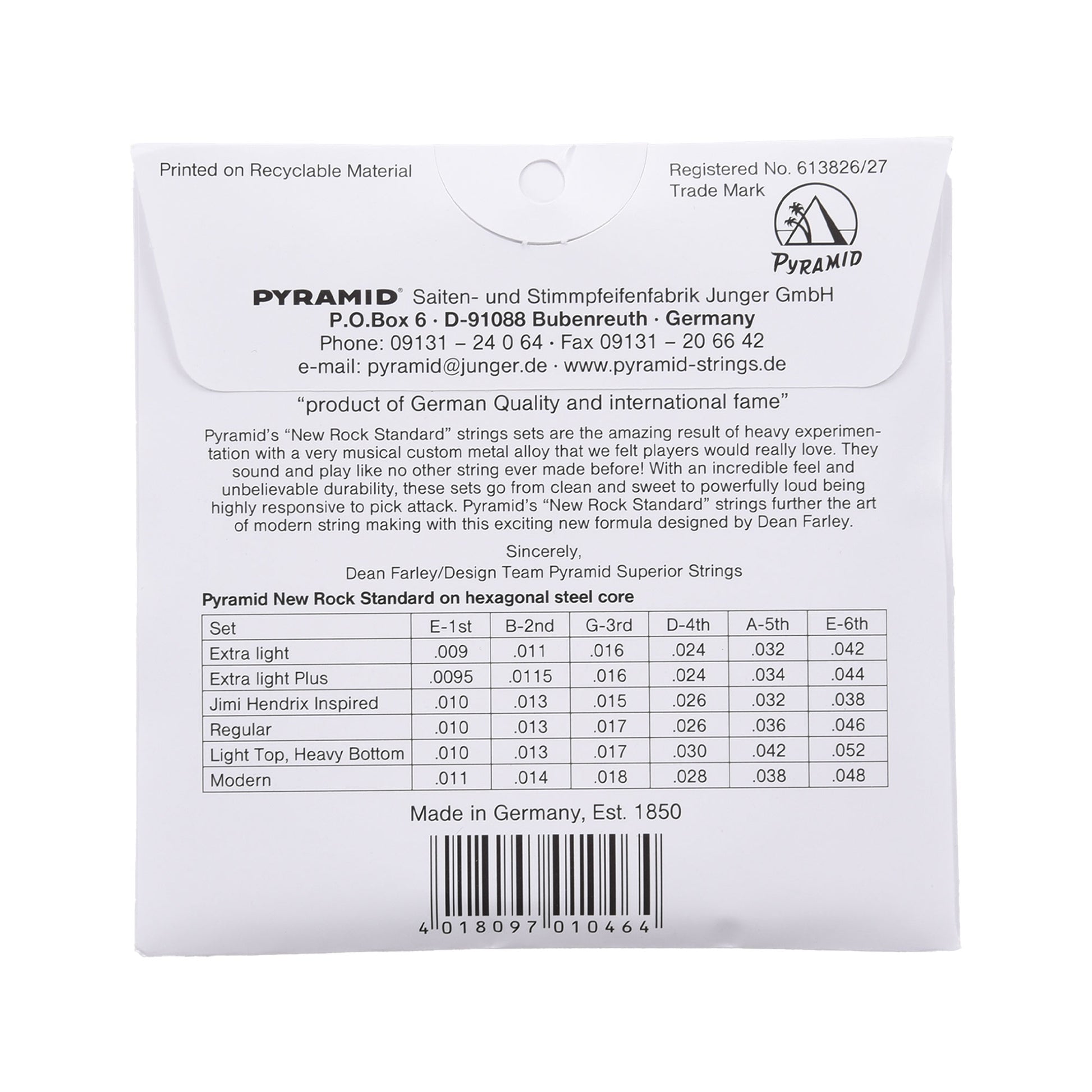 Pyramid New Rock Standard Electric Guitar Strings Regular 10-46 Accessories / Strings / Guitar Strings