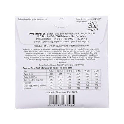 Pyramid New Rock Standard Electric Guitar Strings Regular 10-46 Accessories / Strings / Guitar Strings