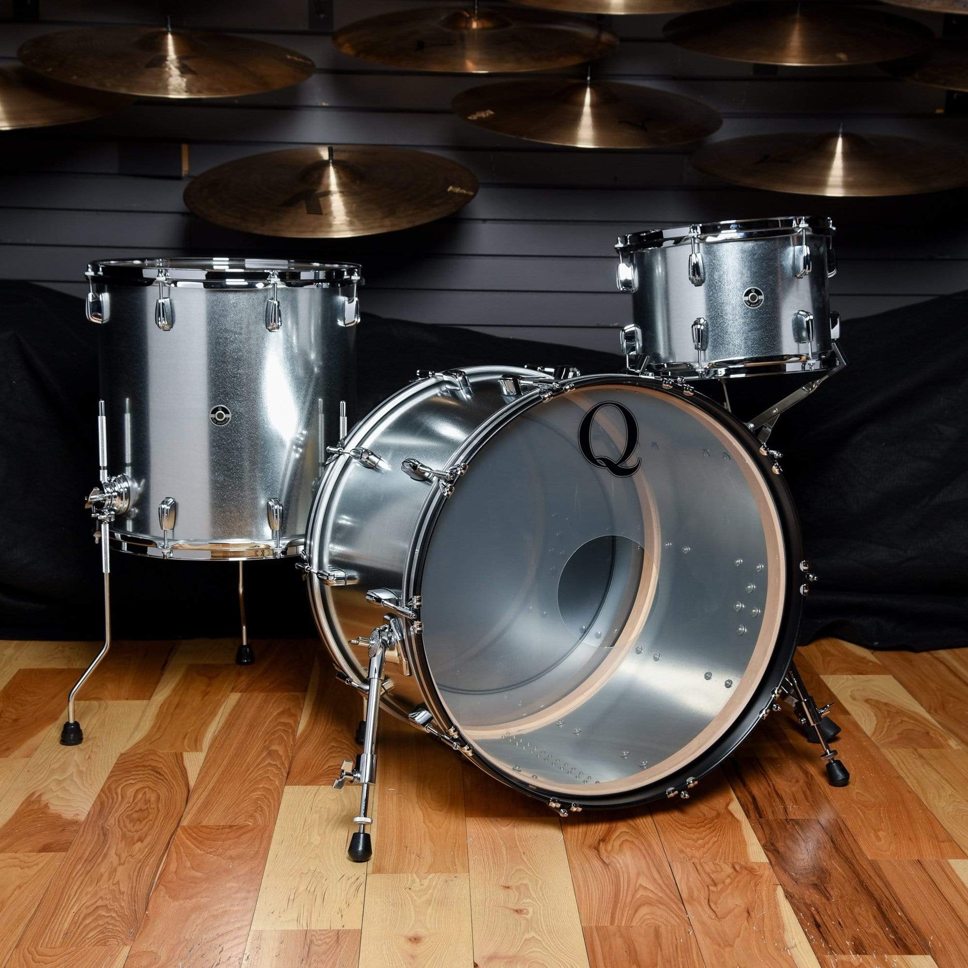 Q Drum Co. 12/16/22 3pc. Galvanized Steel Drum Kit Drums and Percussion / Acoustic Drums / Full Acoustic Kits