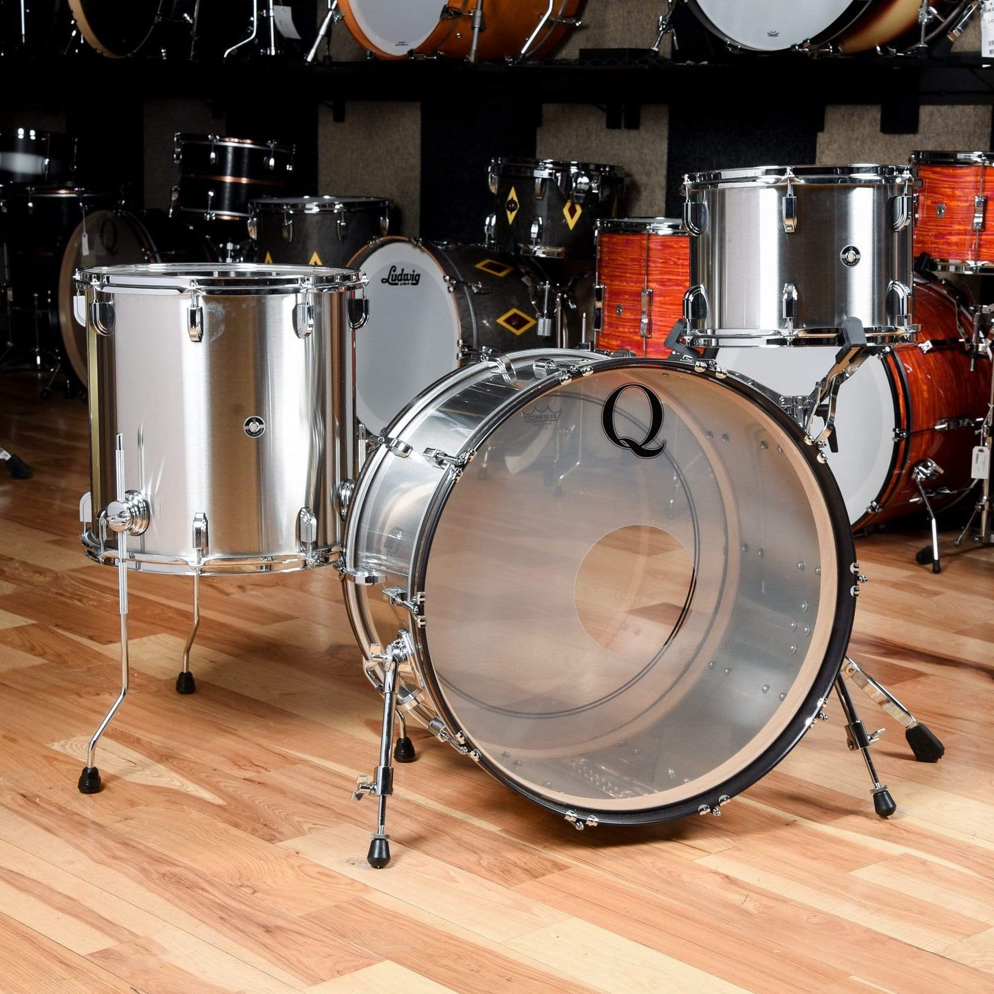 Q Drum Co. 13/16/24 3pc. Brushed Stainless Steel Drum Kit Drums and Percussion / Acoustic Drums / Full Acoustic Kits